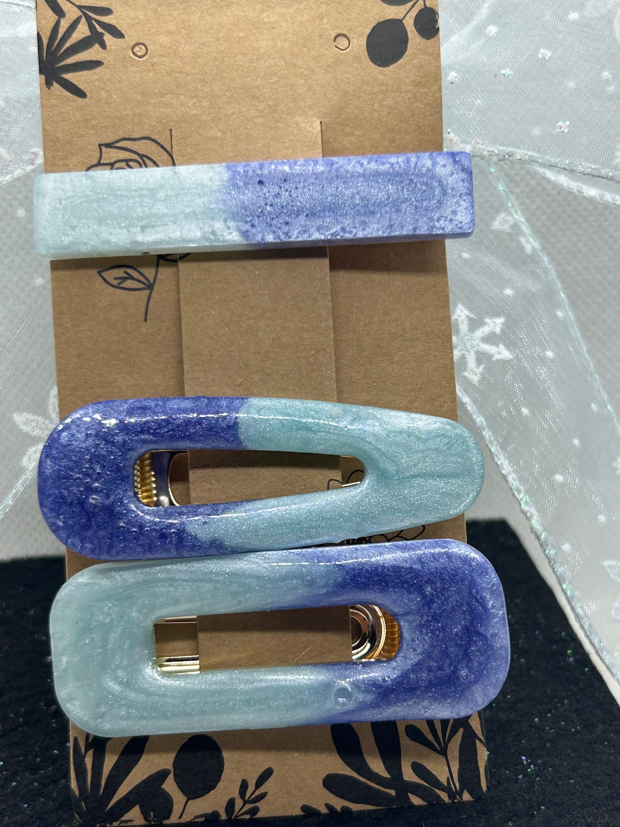 Blue On Blue Hair Clips