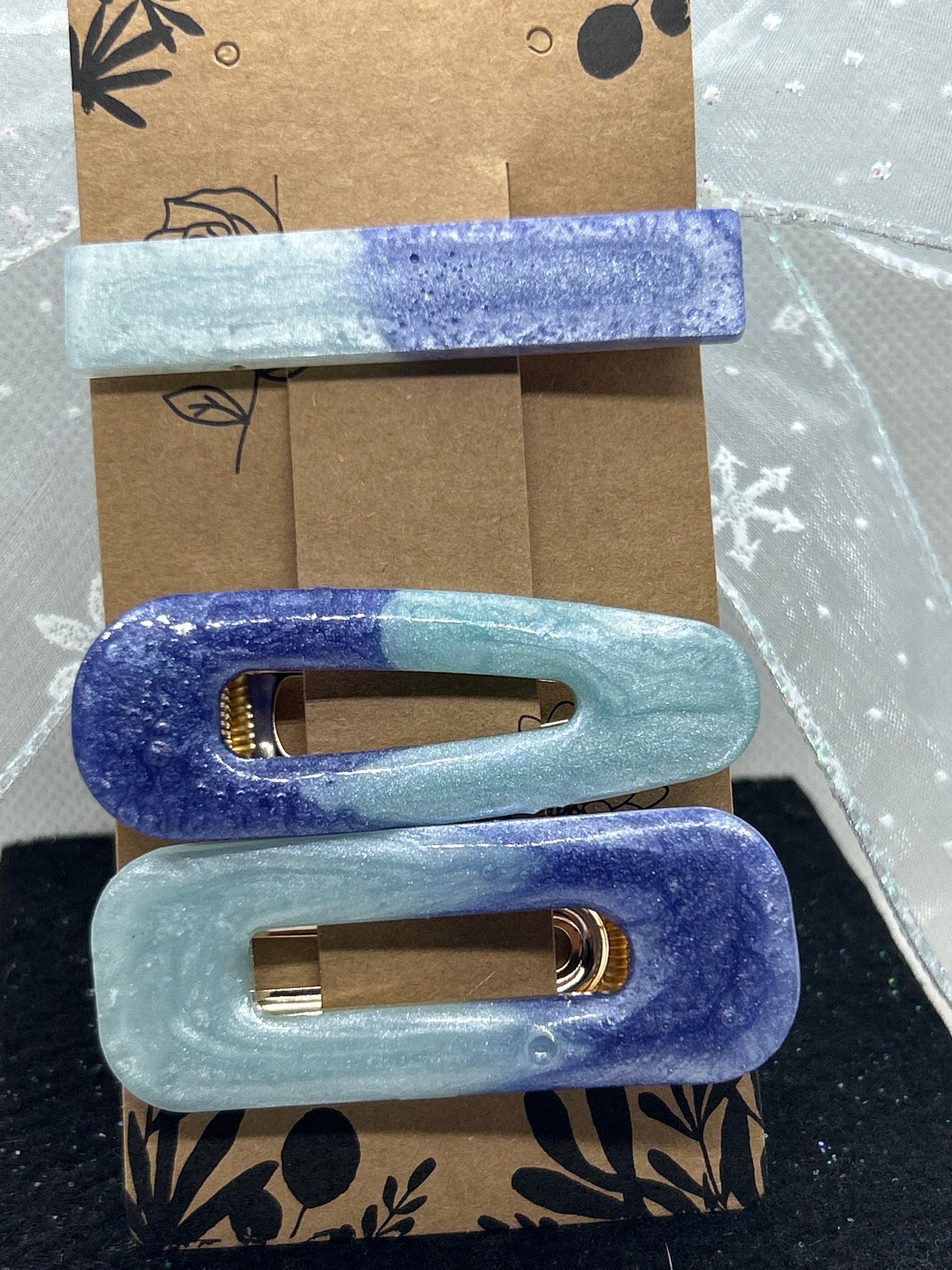 Blue On Blue Hair Clips