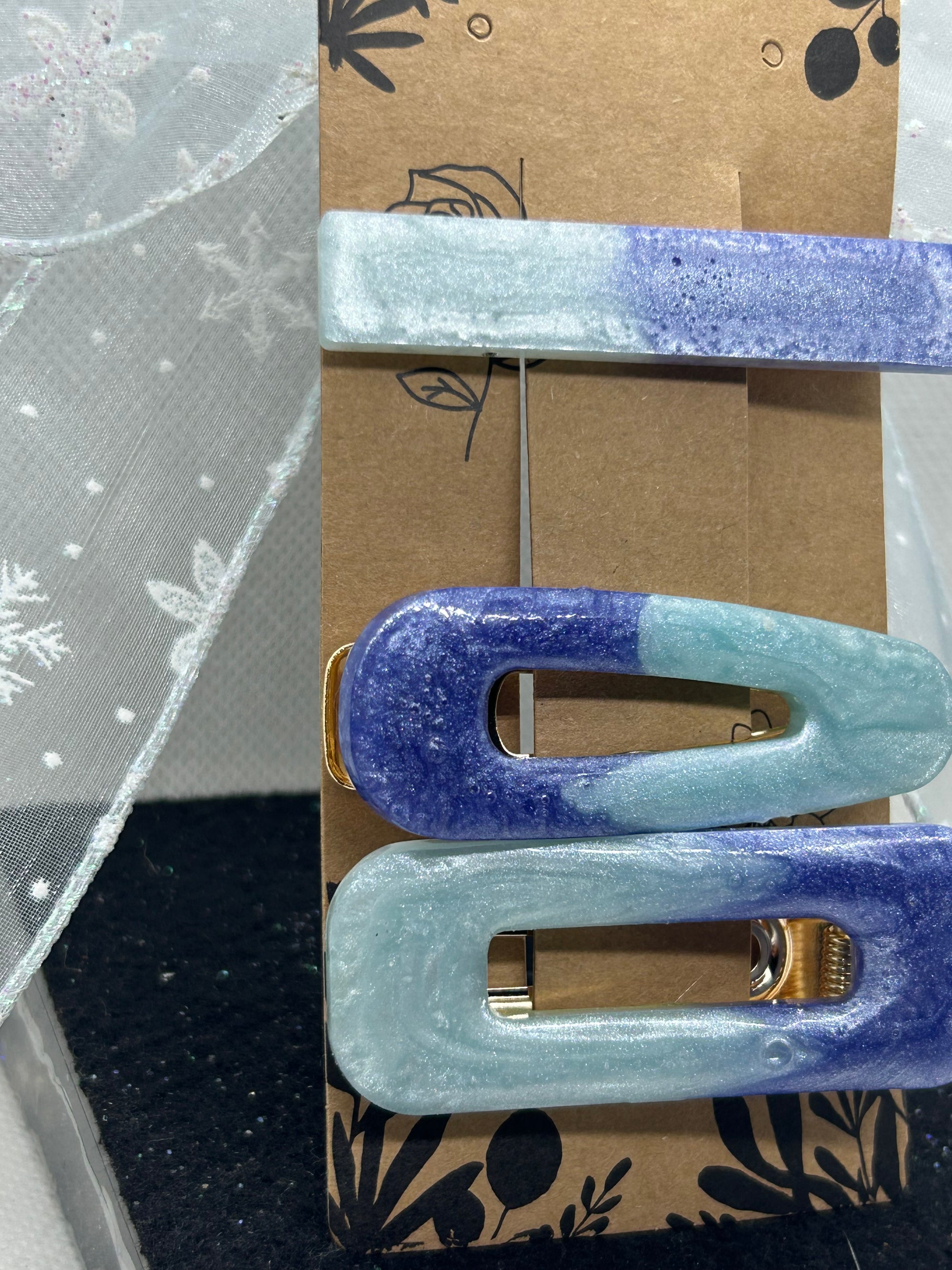 Blue On Blue Hair Clips
