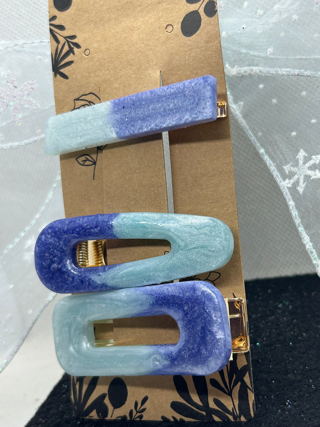 Blue On Blue Hair Clips