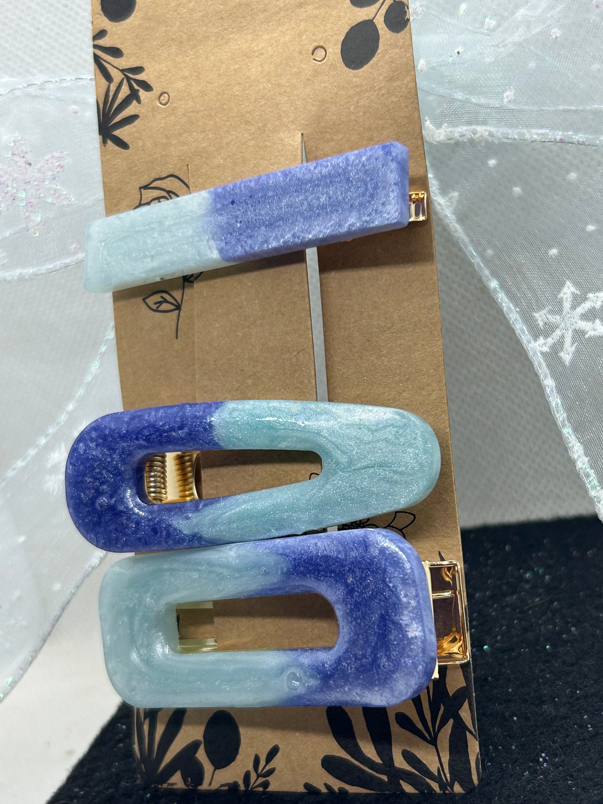 Blue On Blue Hair Clips
