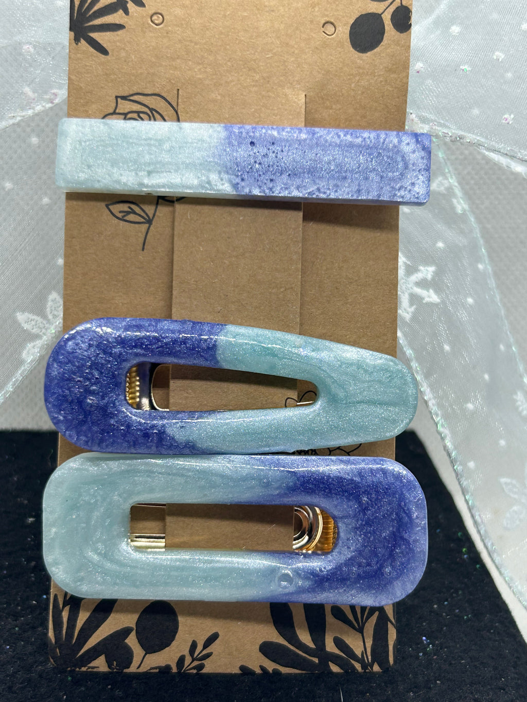 Blue On Blue Hair Clips