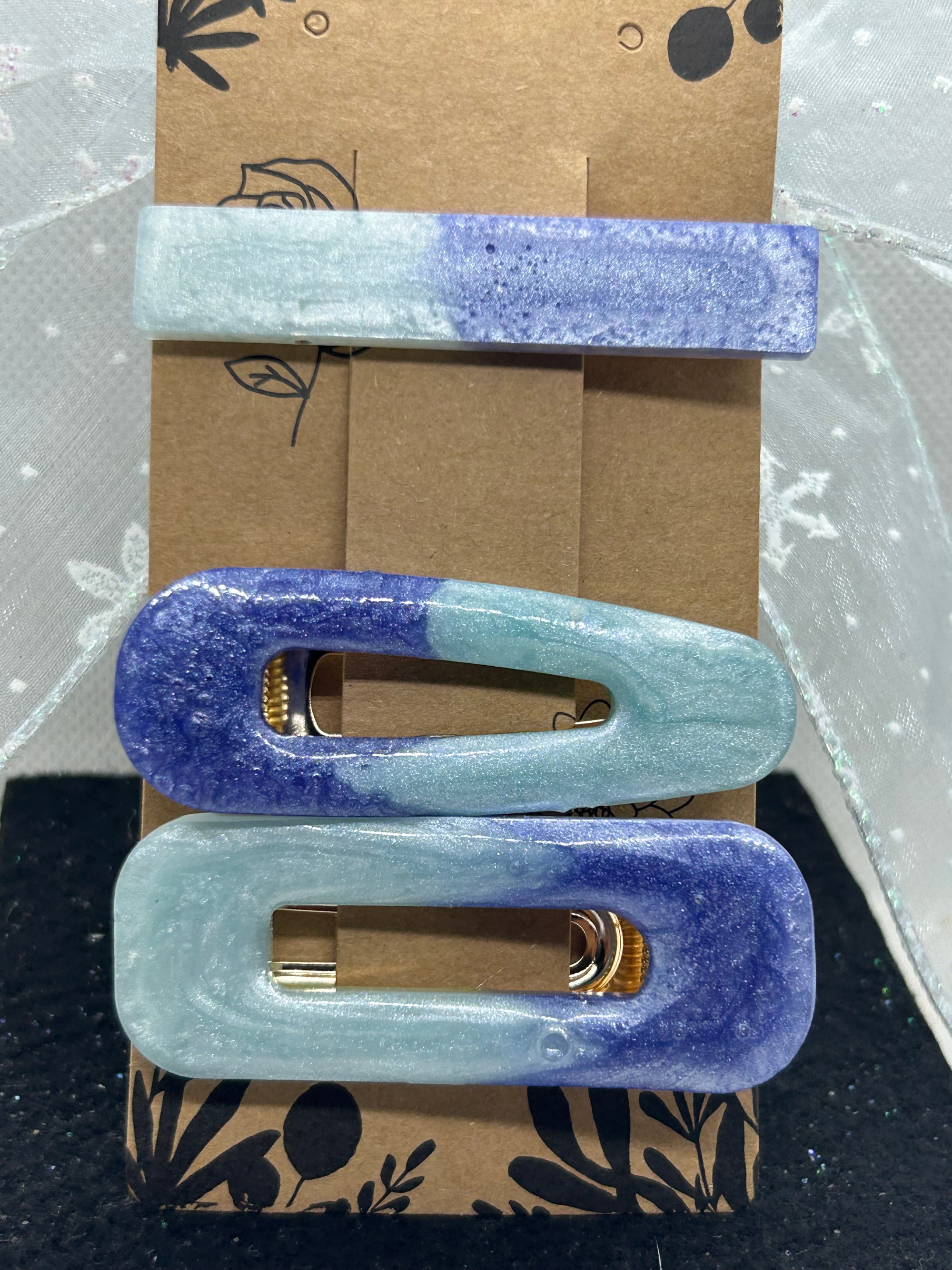 Blue On Blue Hair Clips