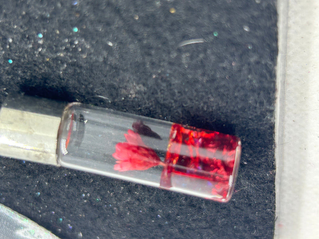 Incased Red Flower Keychain