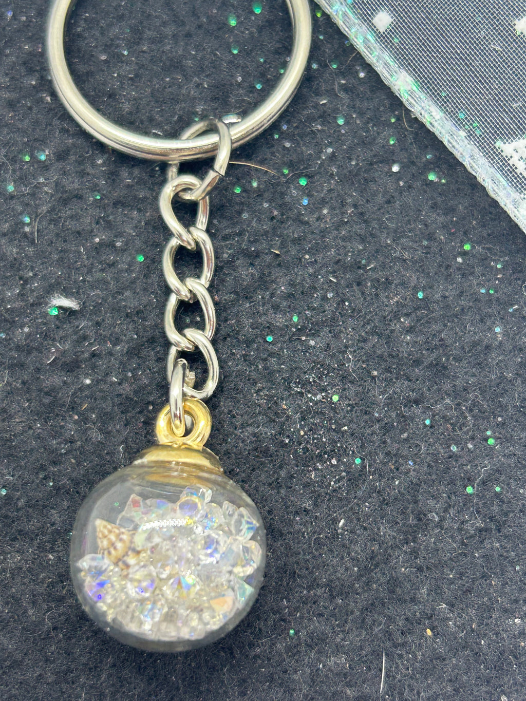 White Globe Keychain