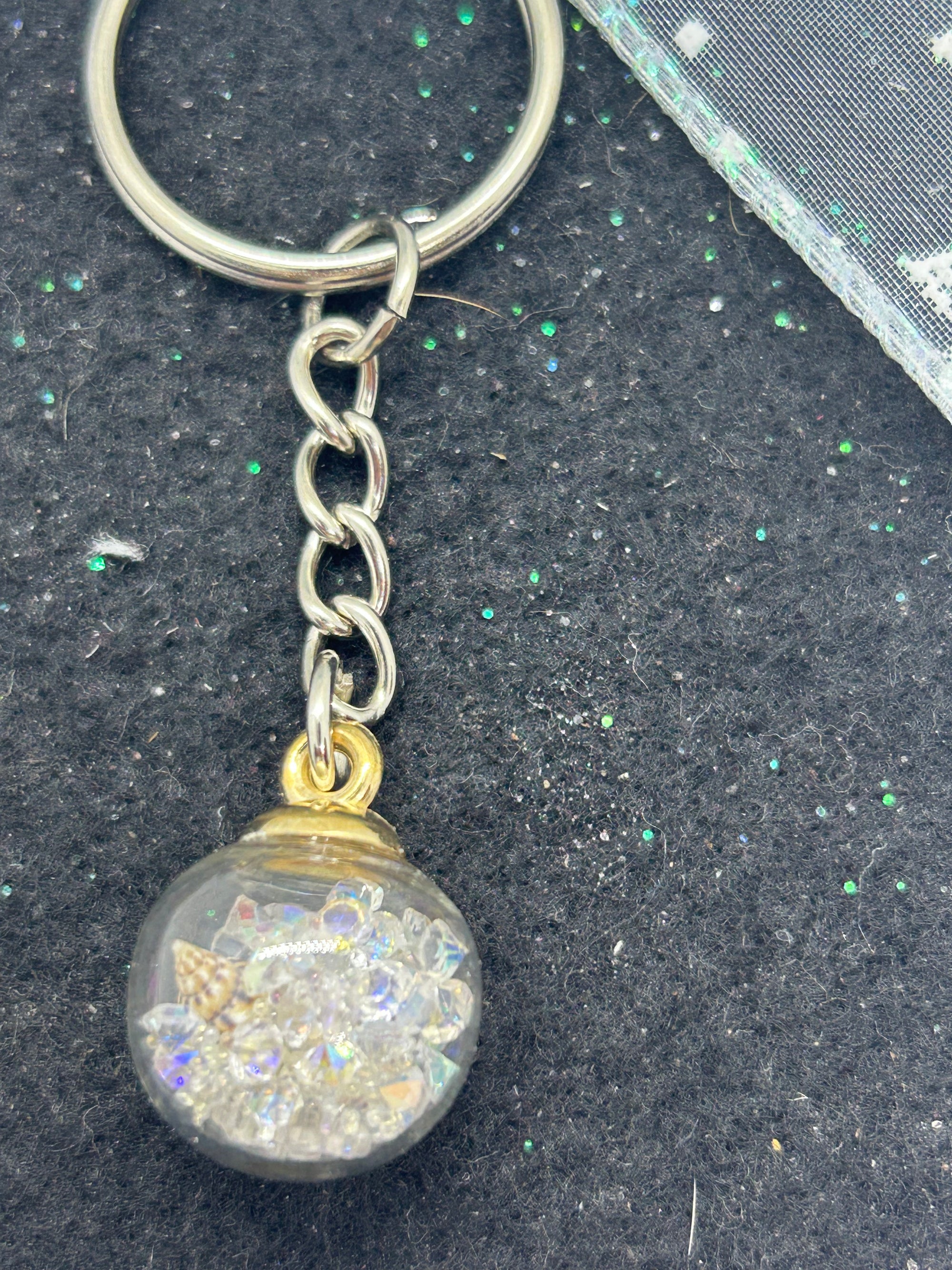 White Globe Keychain