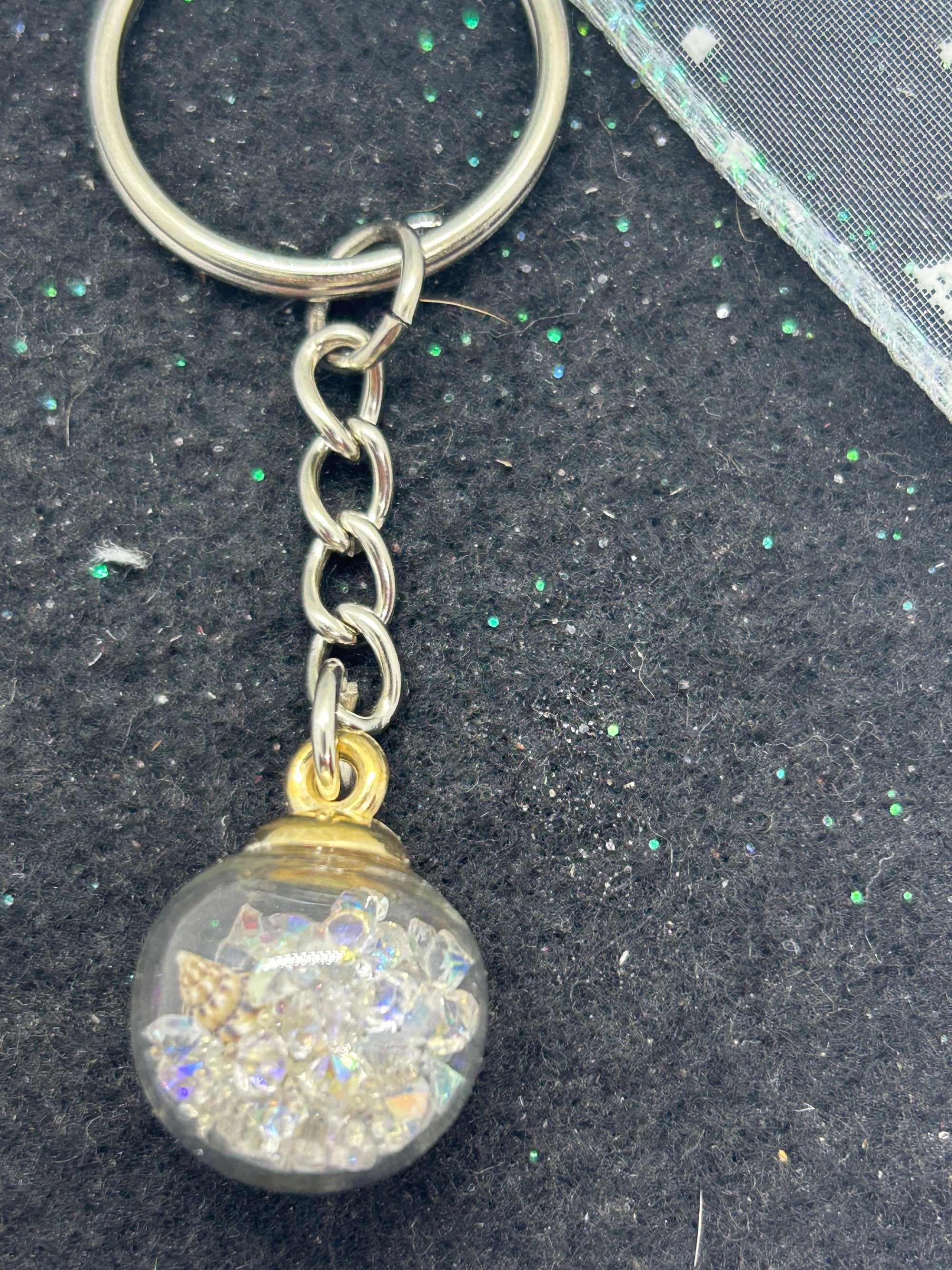 White Globe Keychain