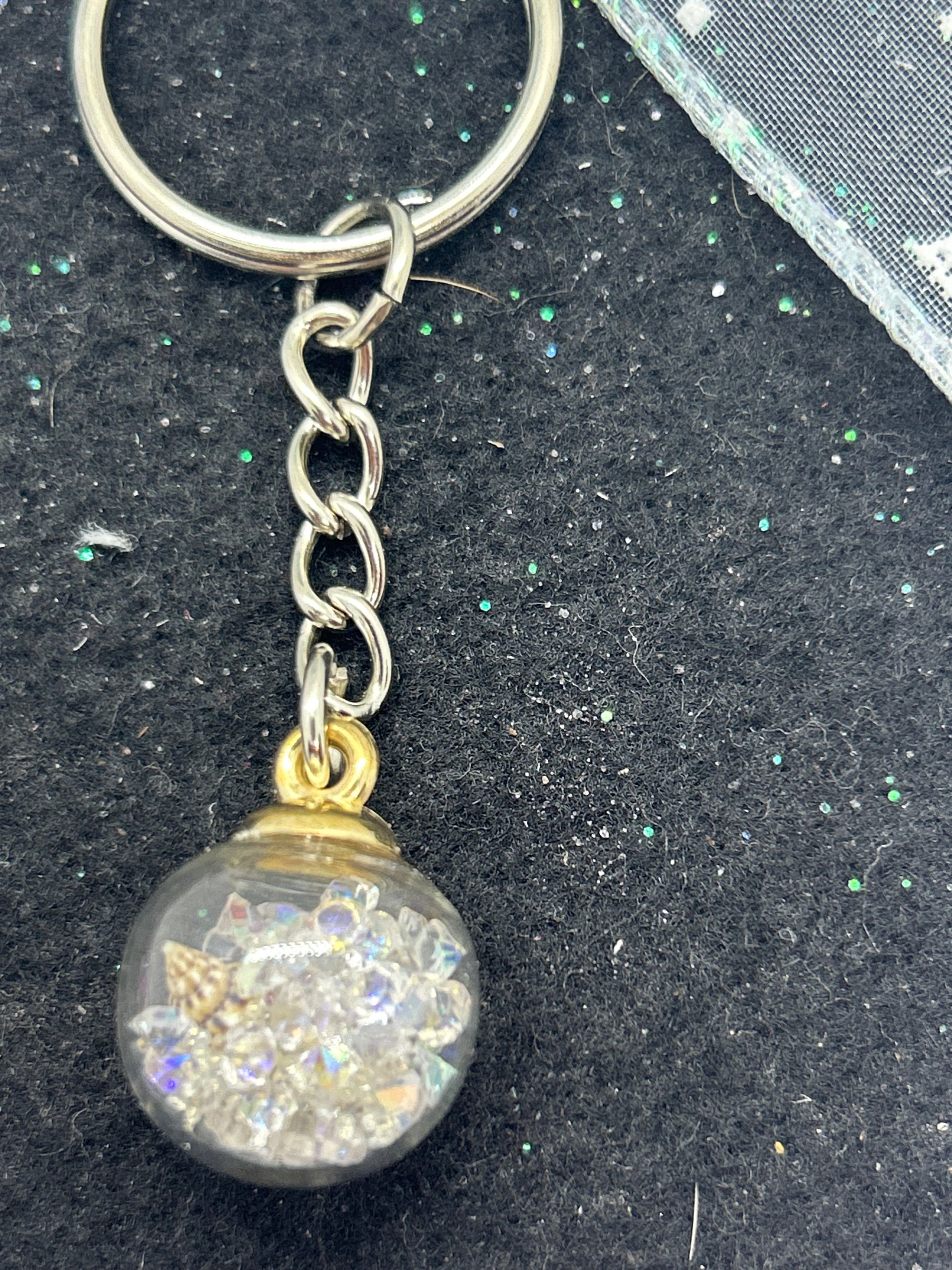 White Globe Keychain