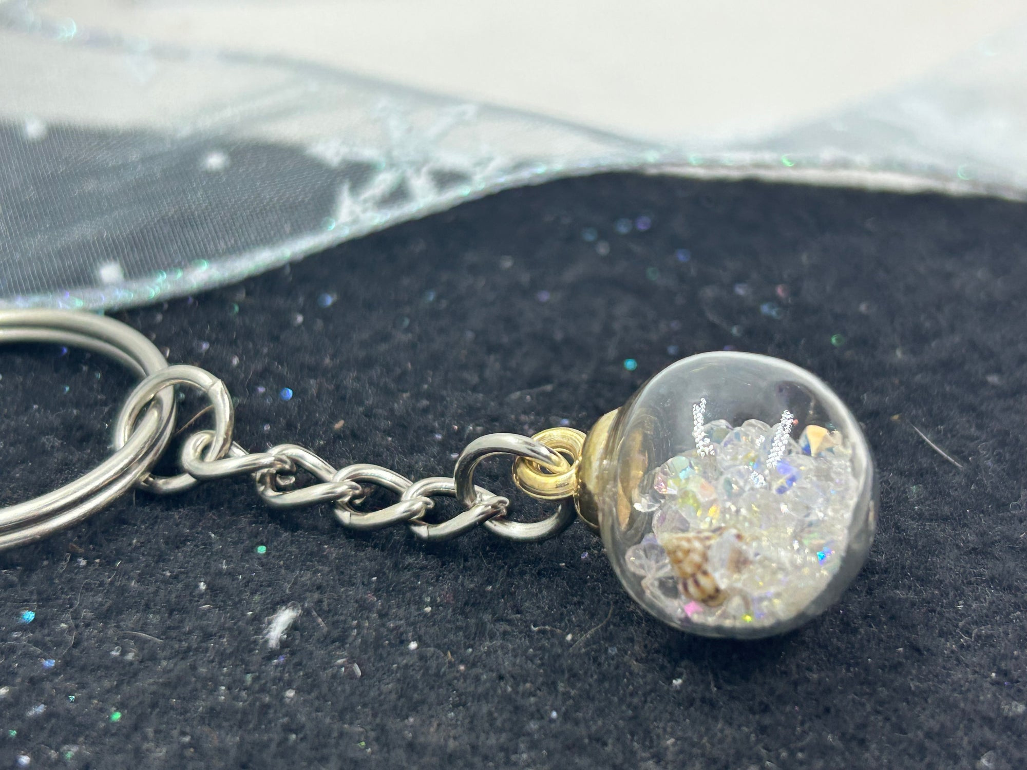 White Globe Keychain