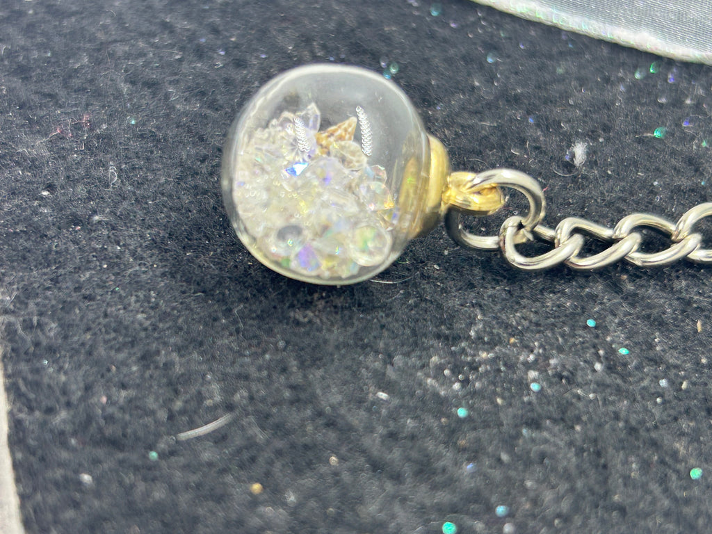 White Globe Keychain