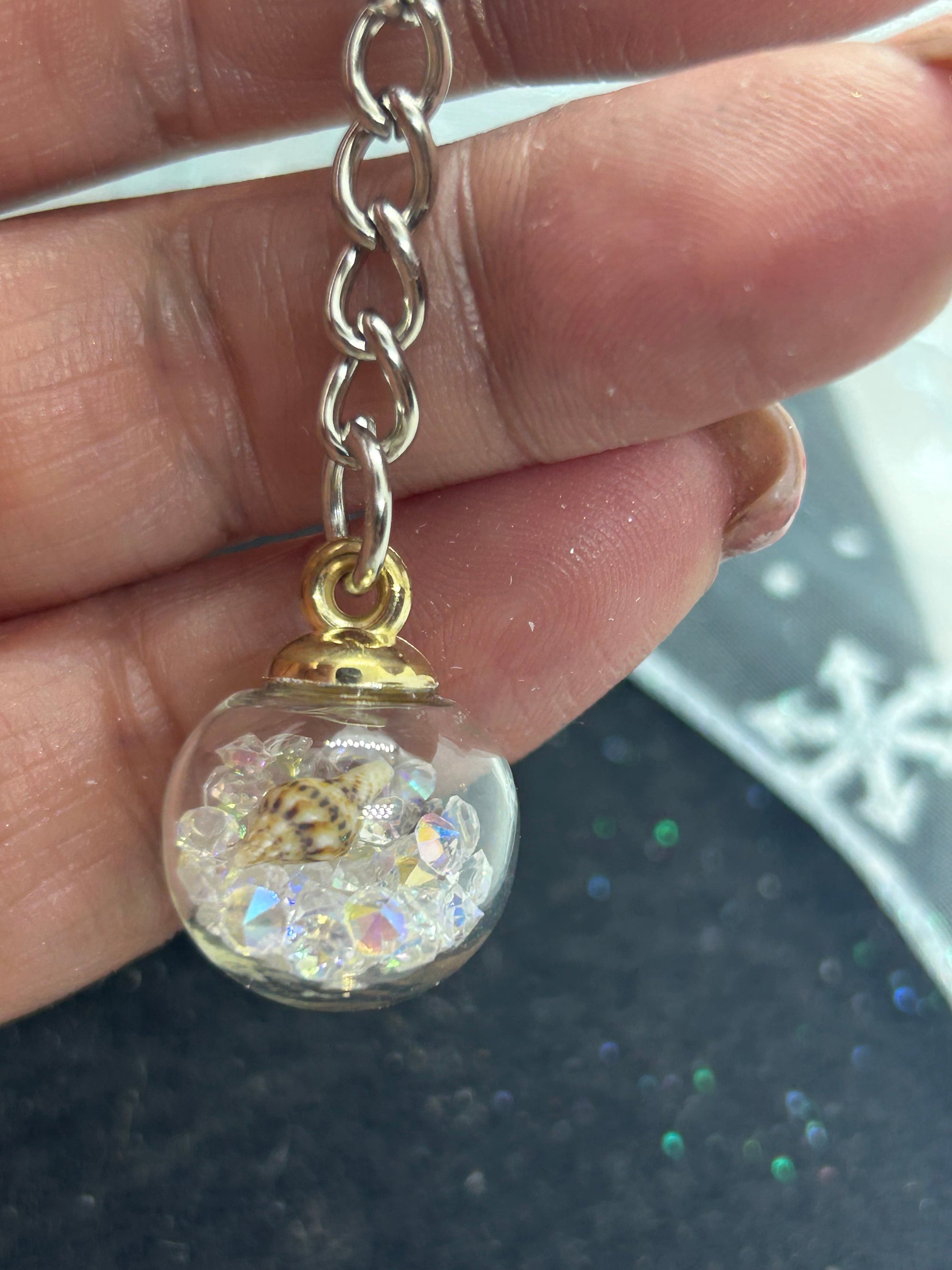 White Globe Keychain