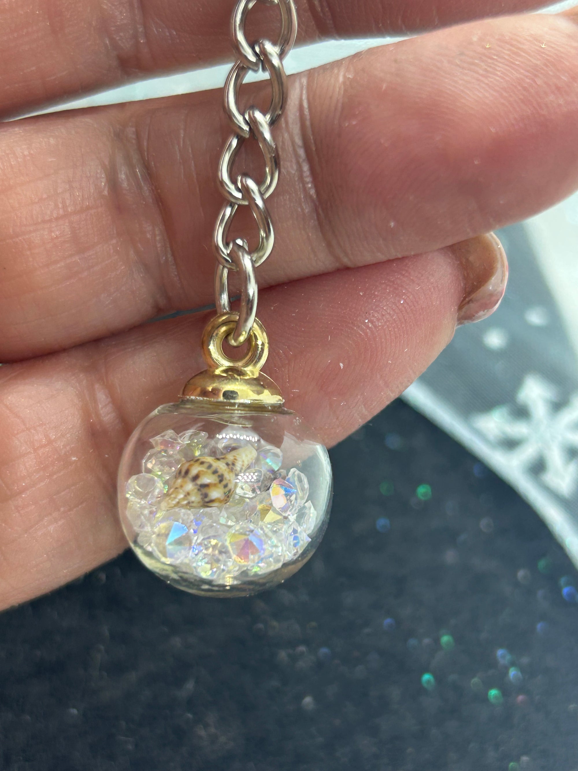 White Globe Keychain