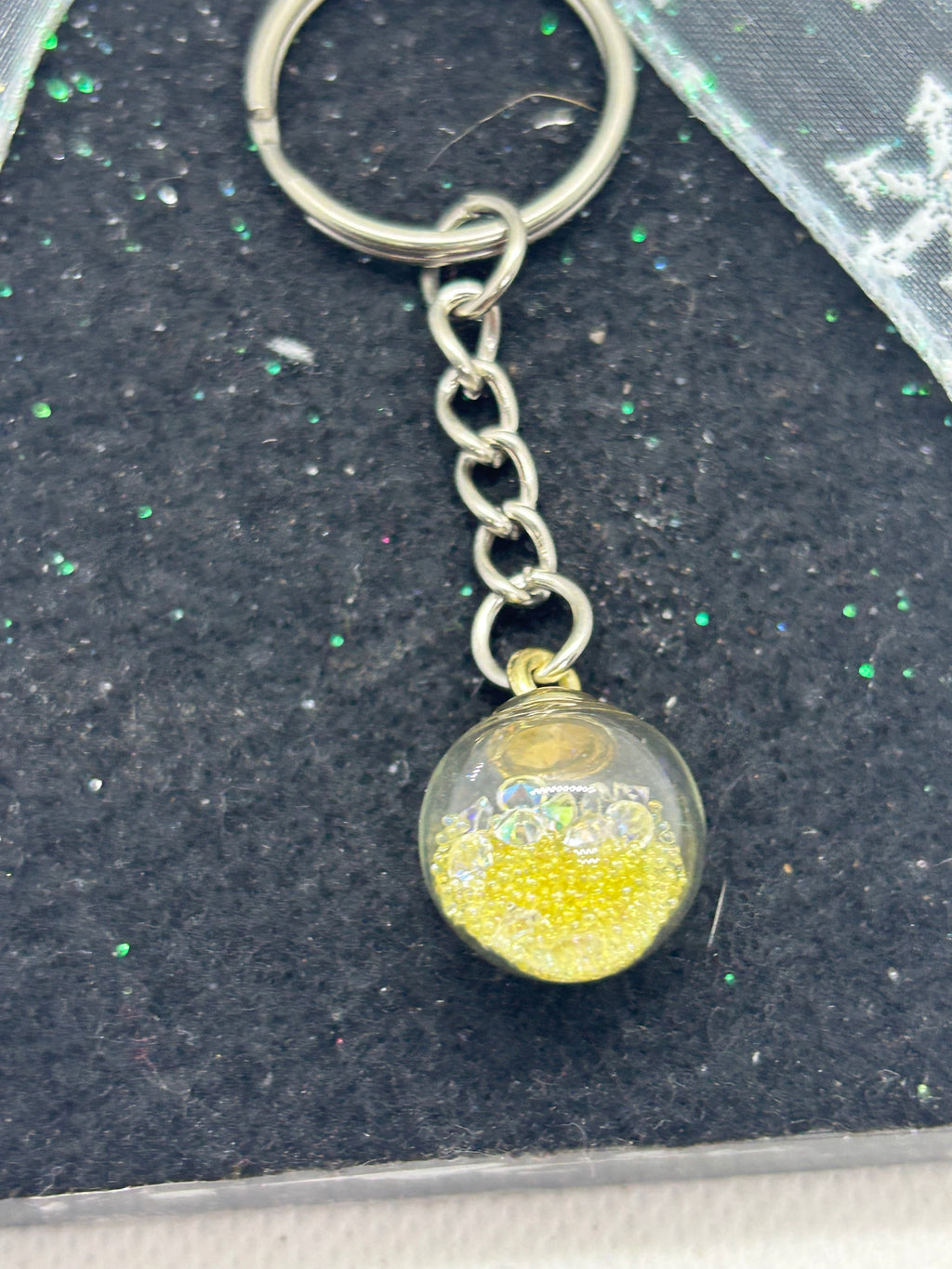 Yellow Star Globe Keychain