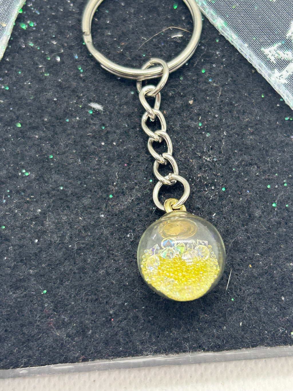Yellow Star Globe Keychain