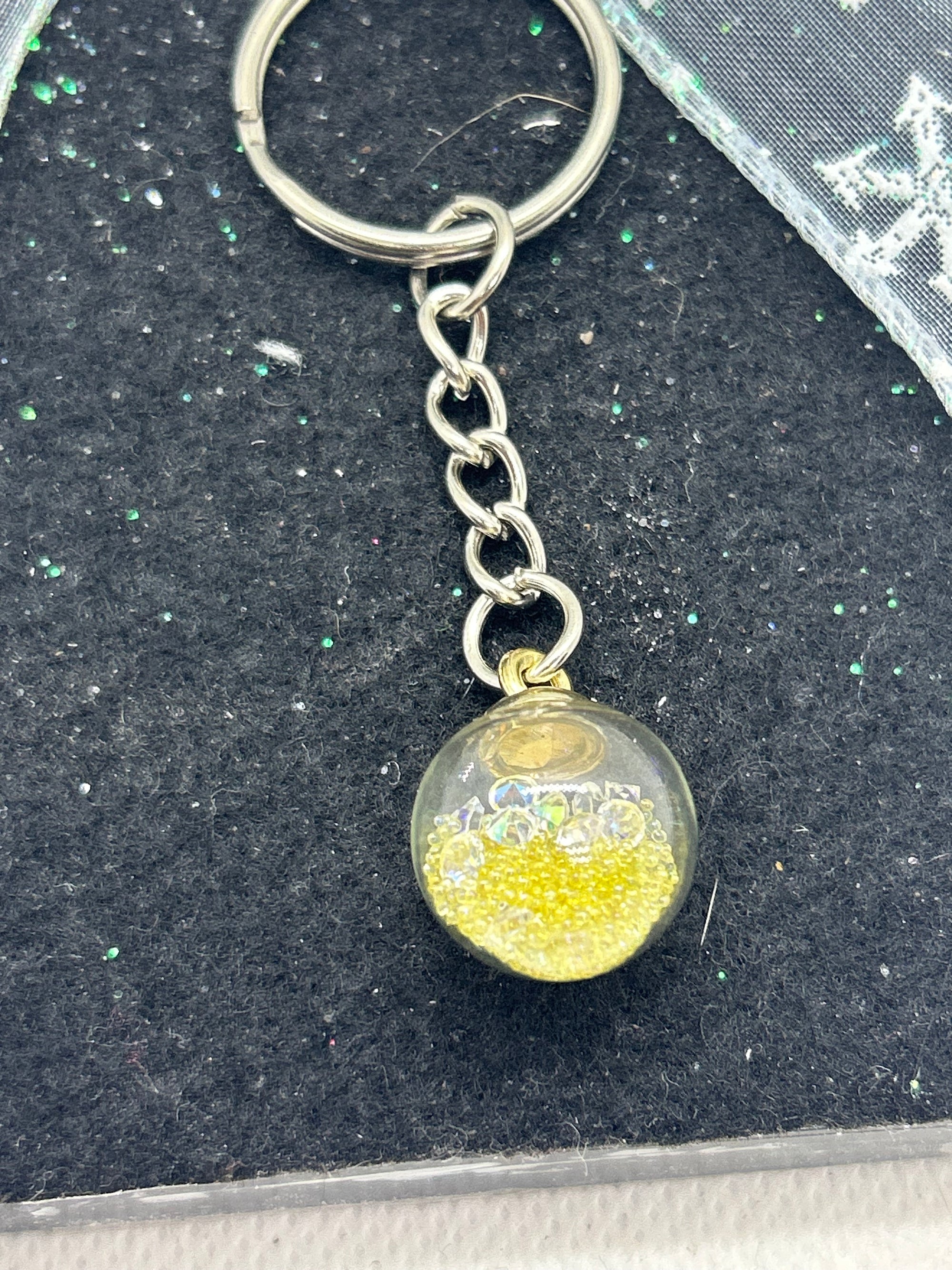 Yellow Star Globe Keychain