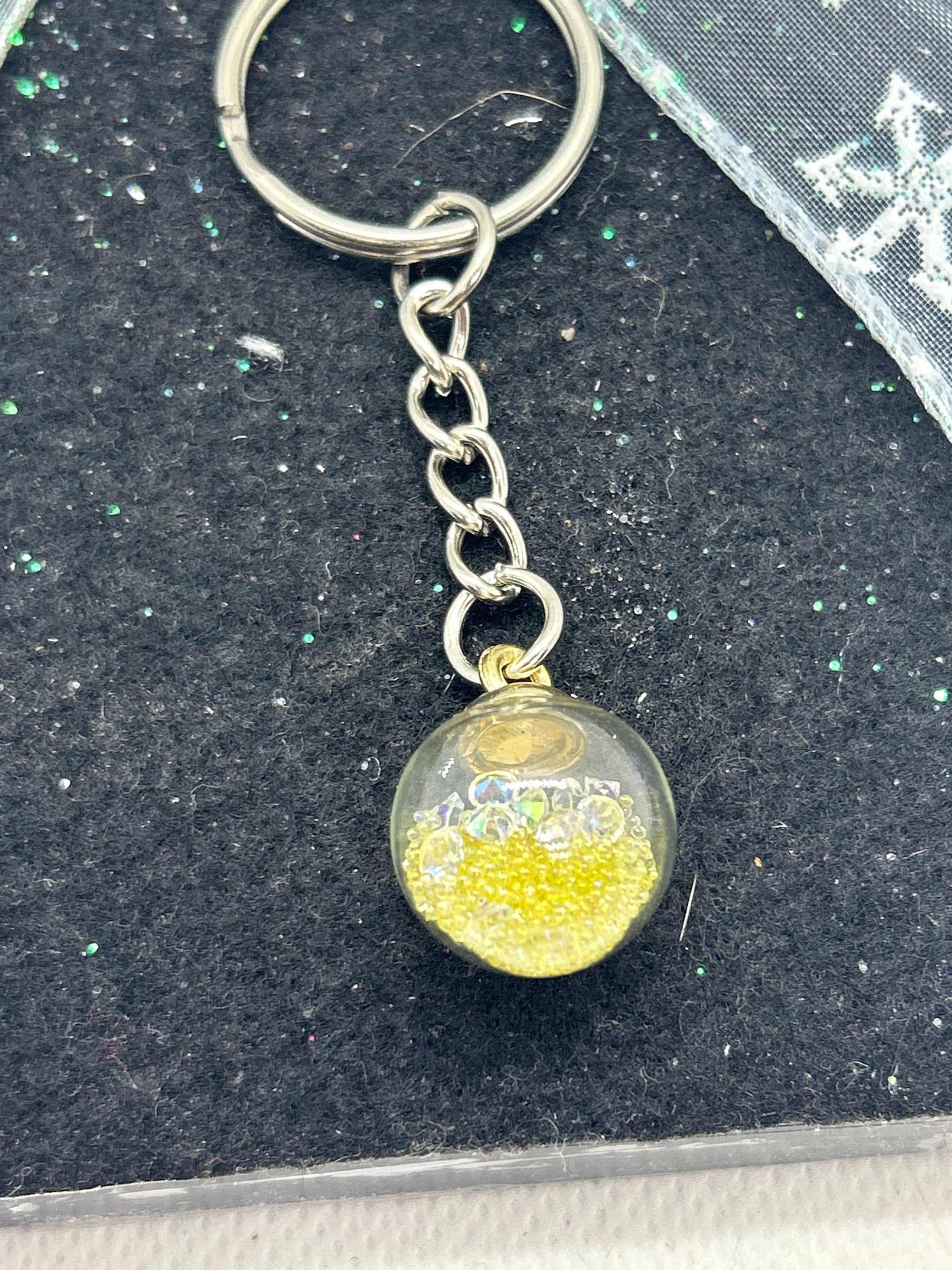 Yellow Star Globe Keychain