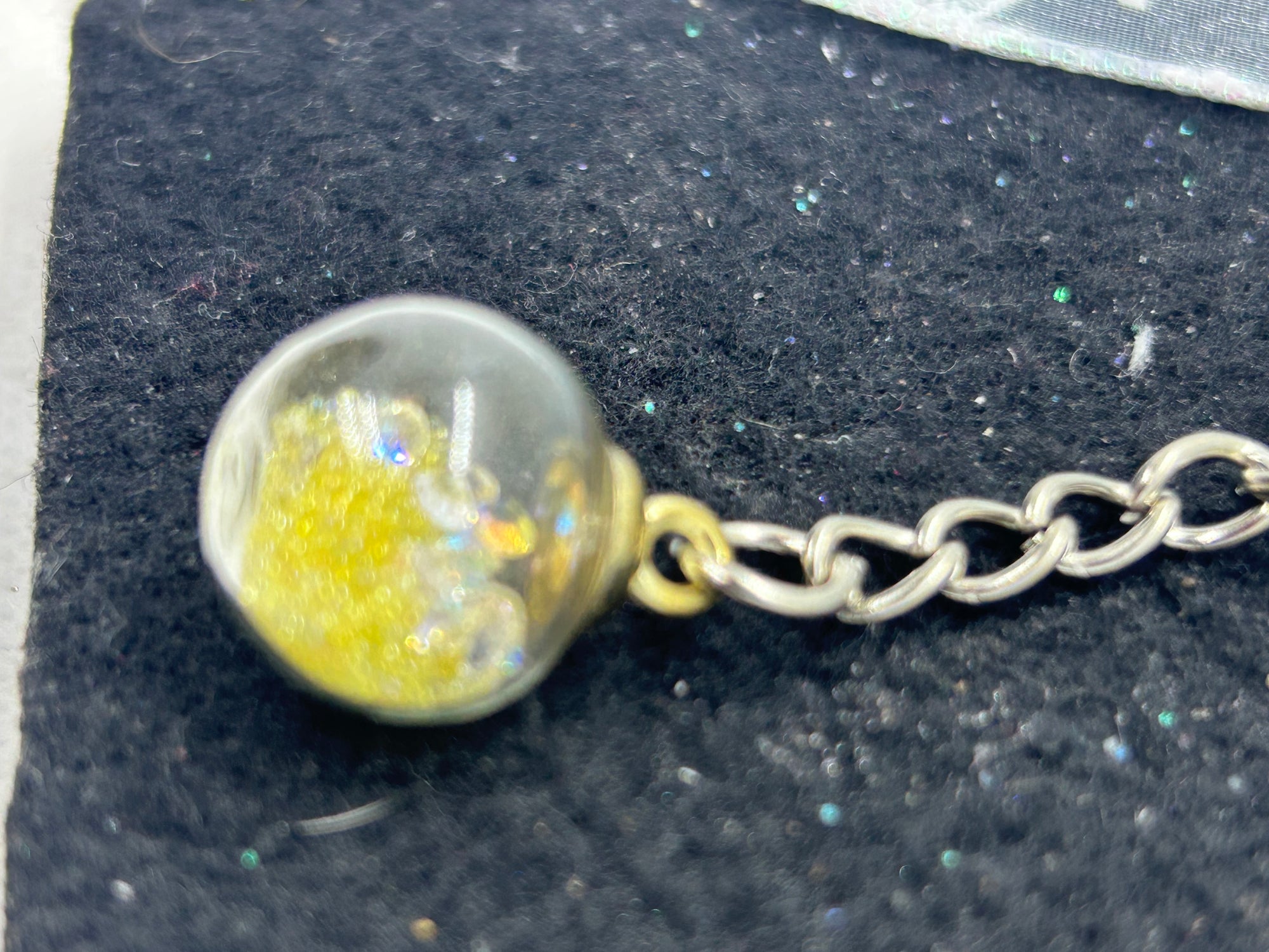 Yellow Star Globe Keychain