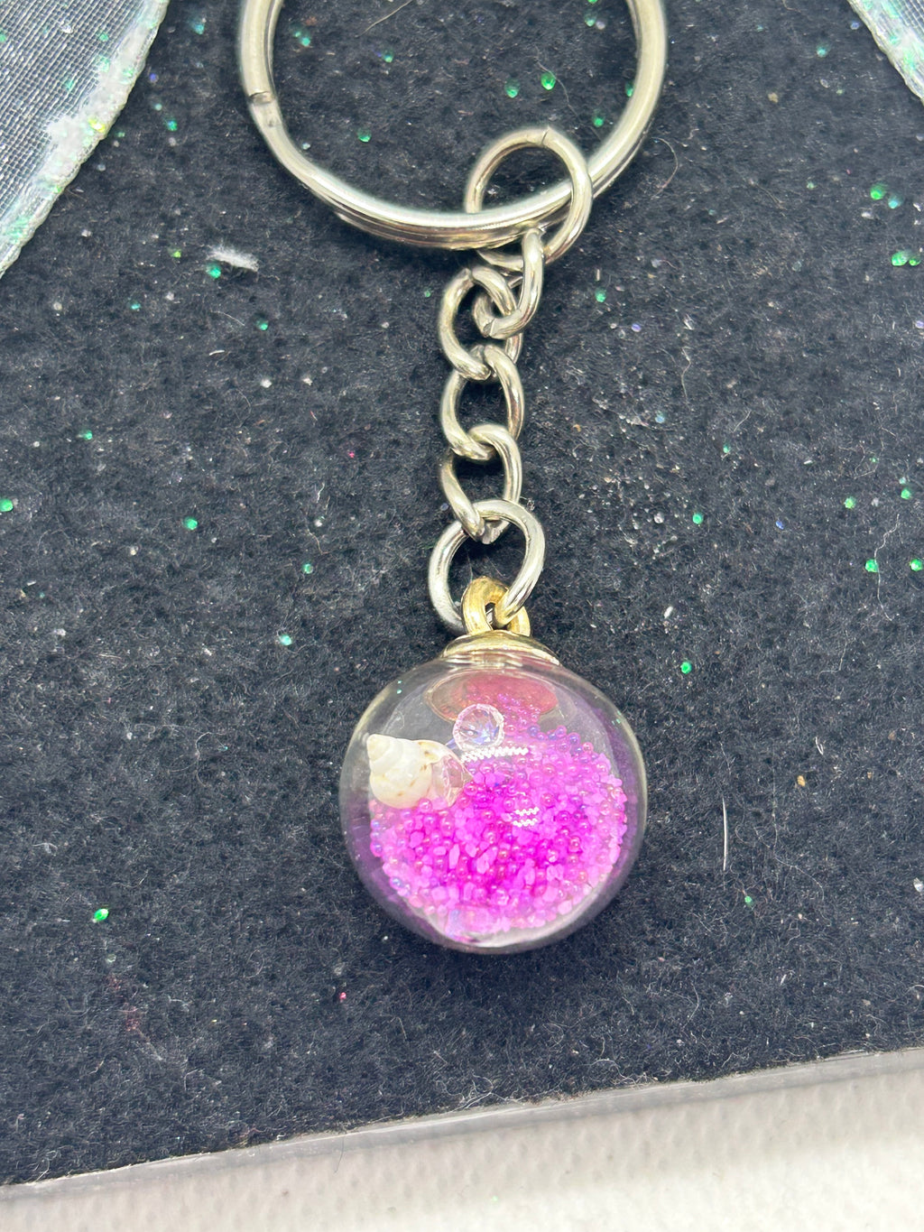 Pink Globe Keychain