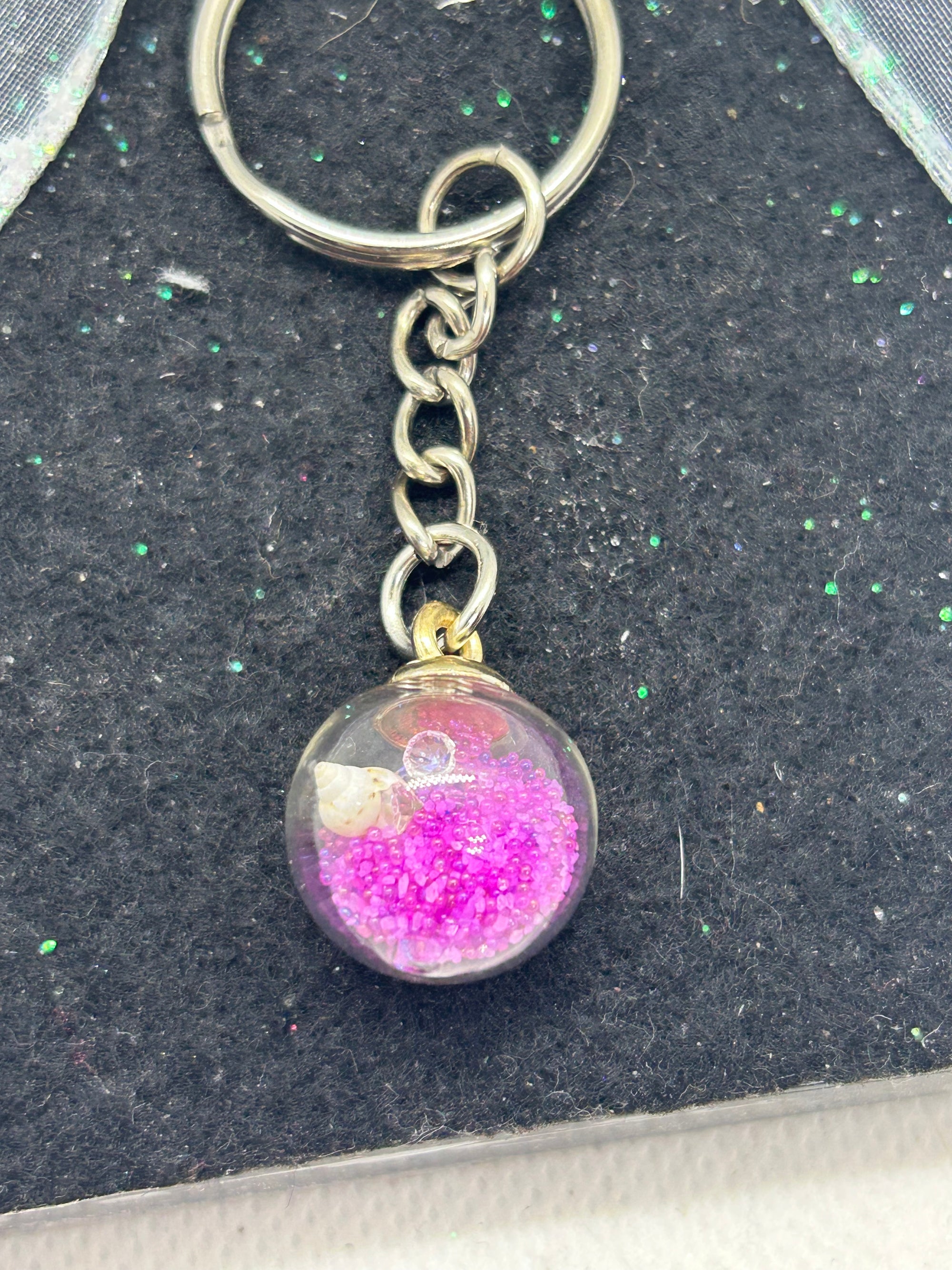 Pink Globe Keychain