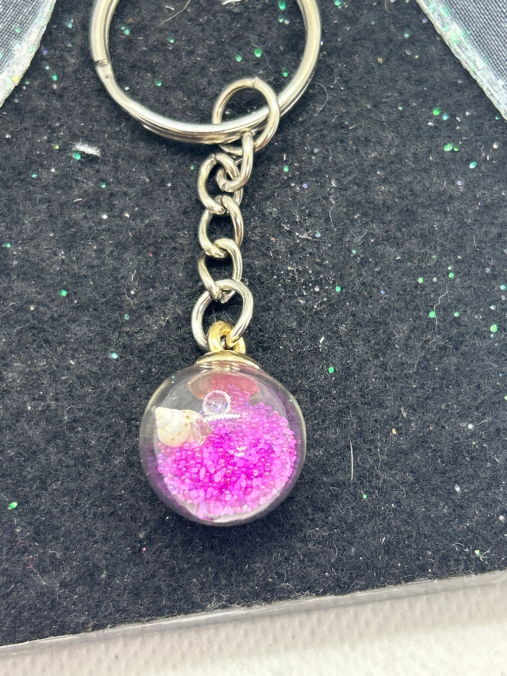 Pink Globe Keychain