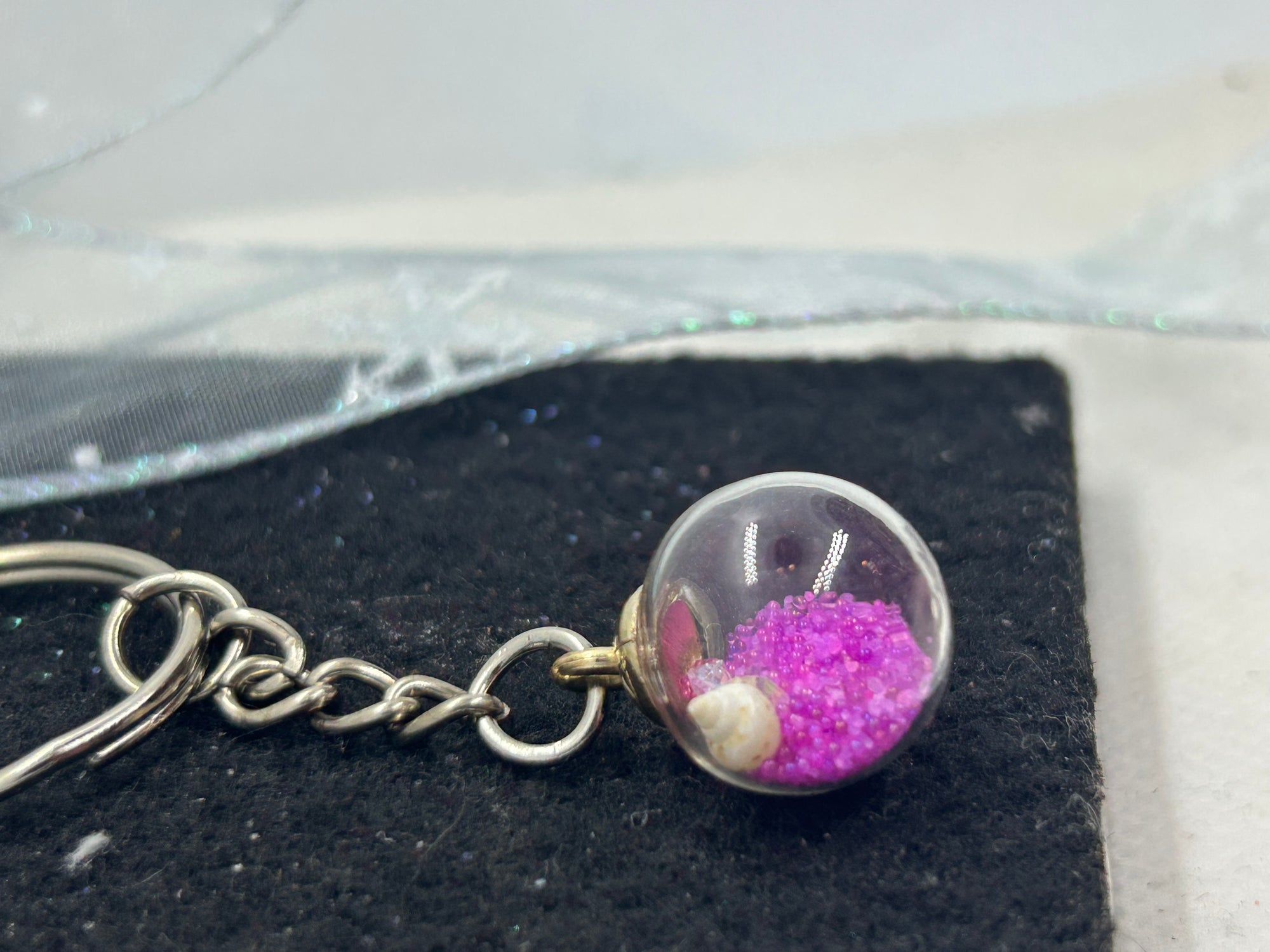 Pink Globe Keychain