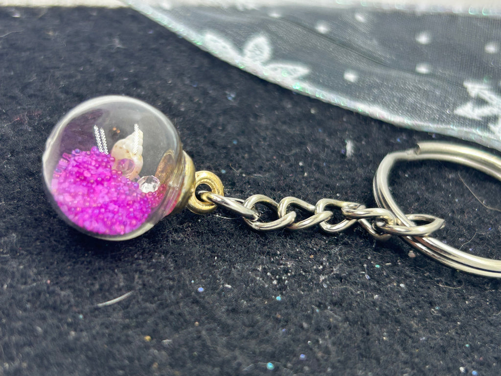 Pink Globe Keychain