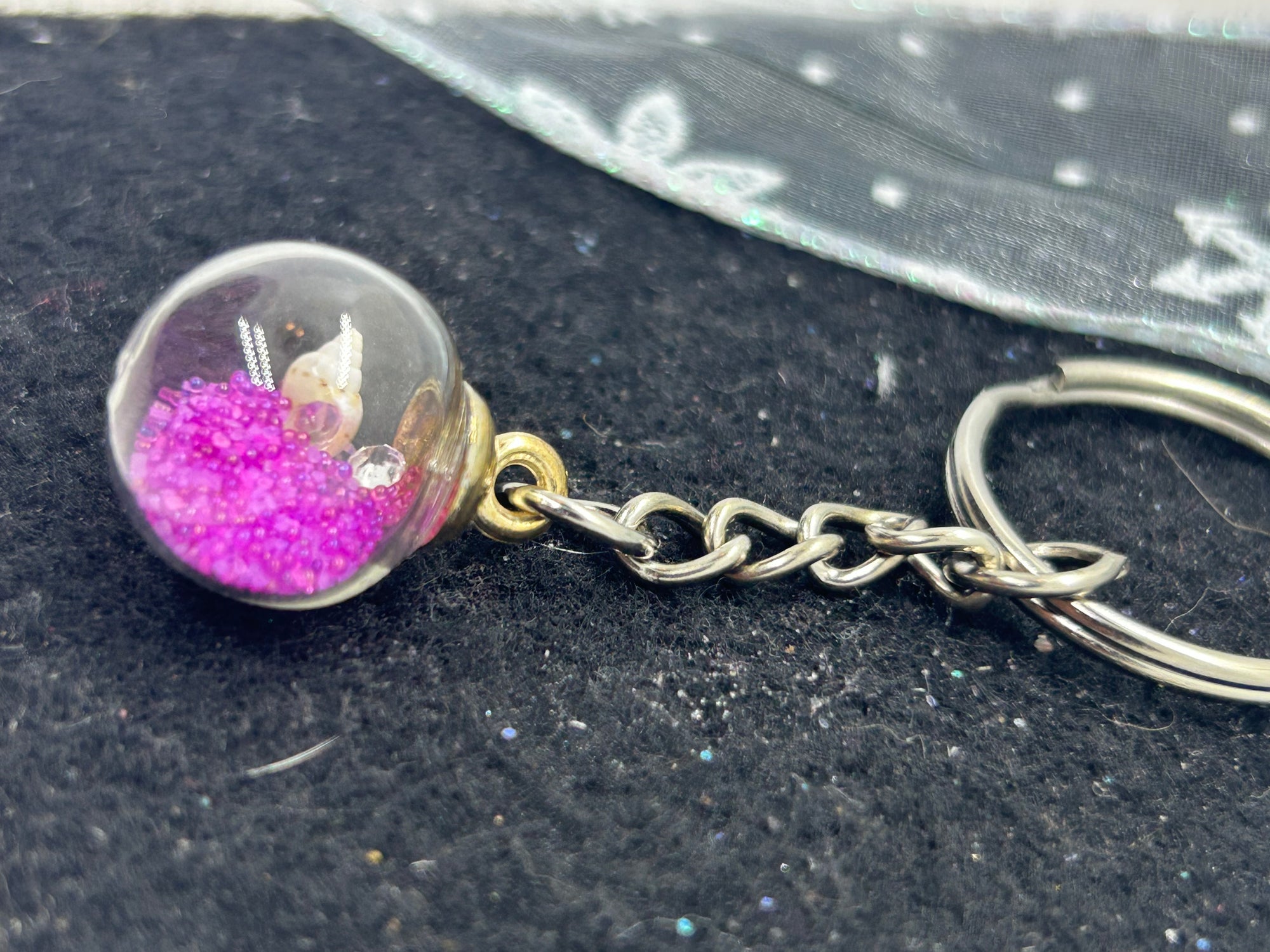 Pink Globe Keychain