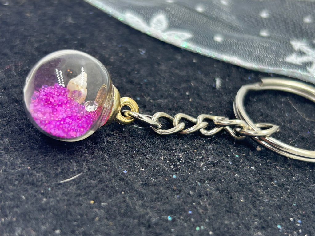 Pink Globe Keychain