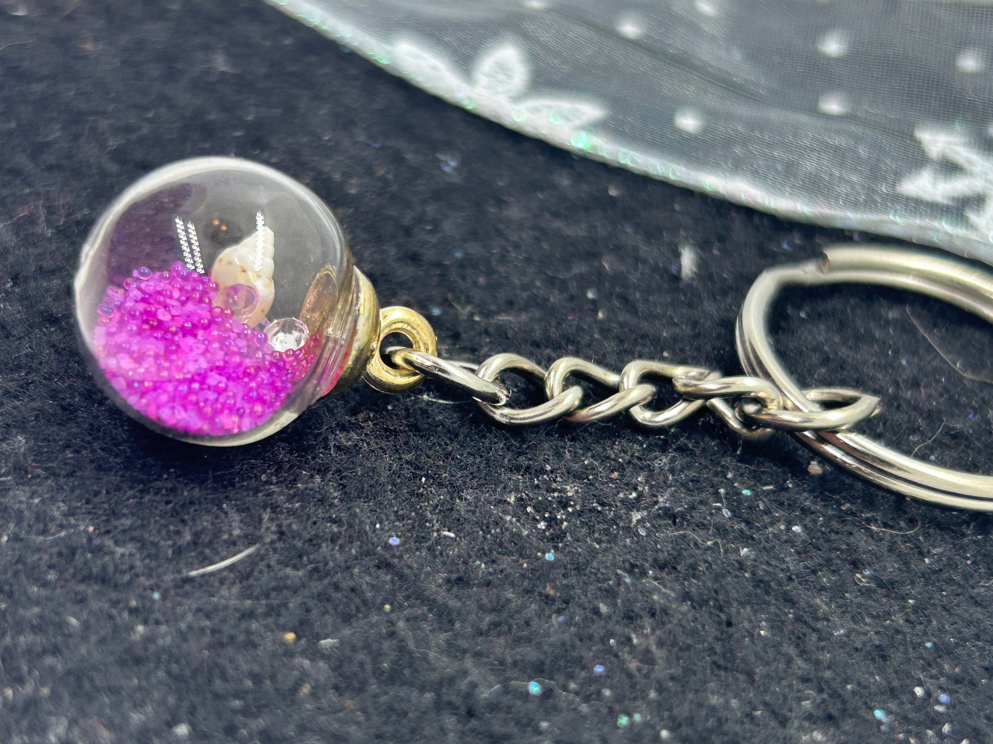 Pink Globe Keychain
