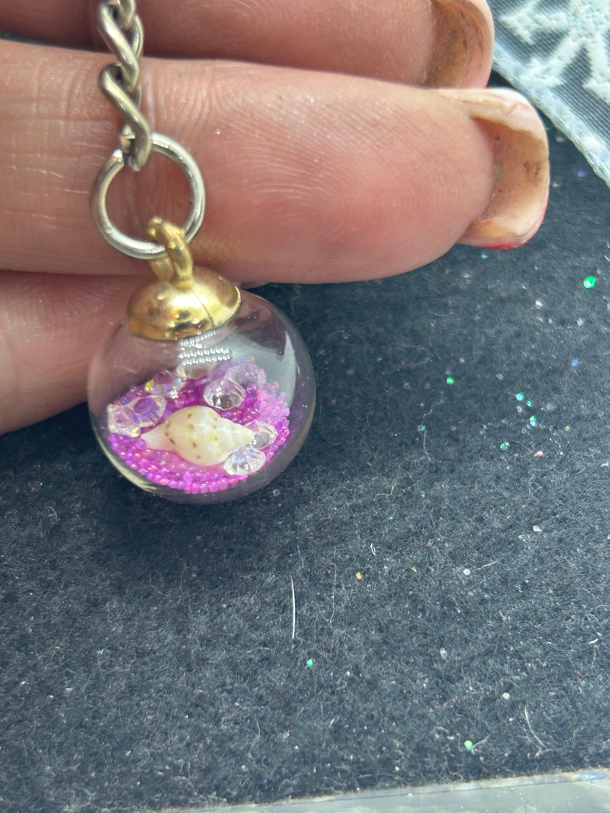 Pink Globe Keychain