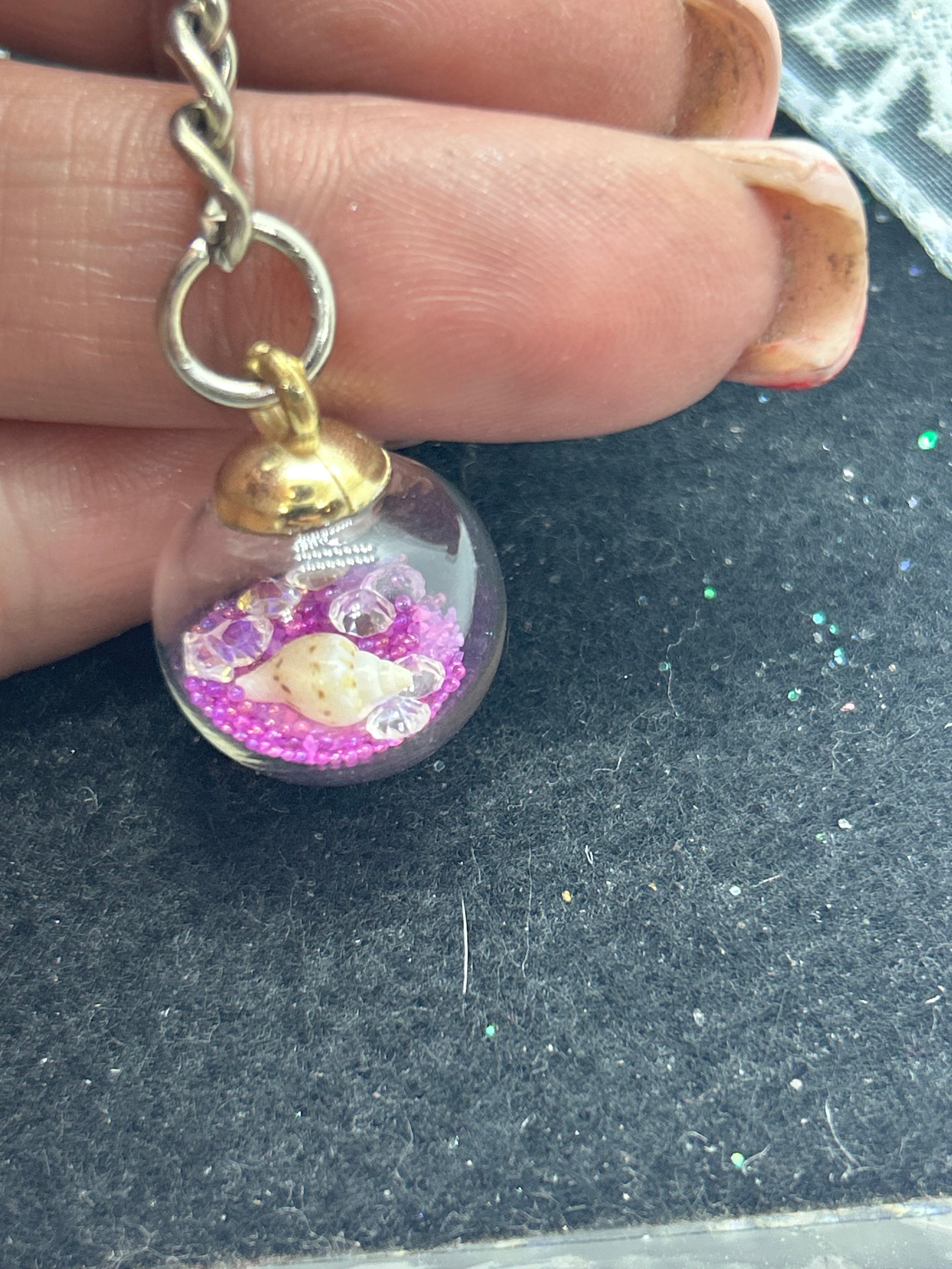 Pink Globe Keychain