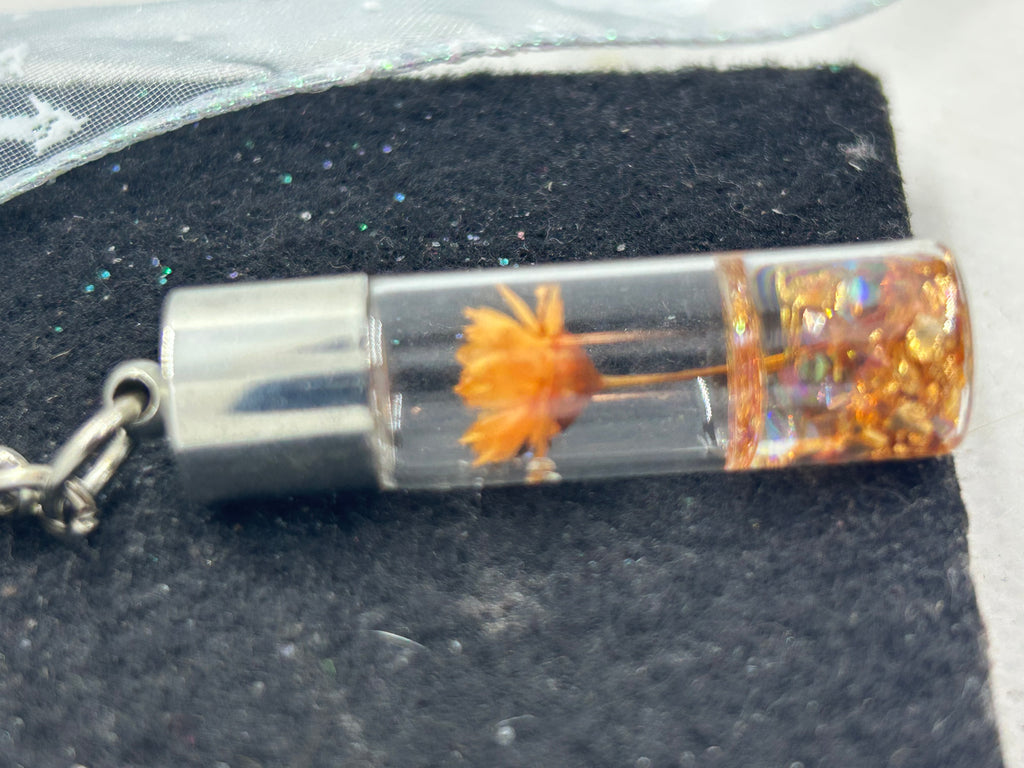 Incased Orange Flower Keychain