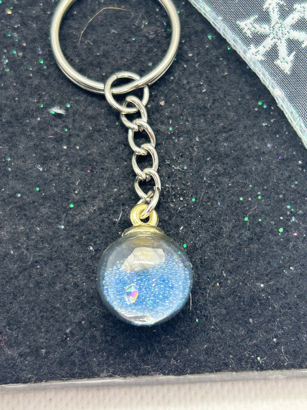 Light Blue Globe Keychain