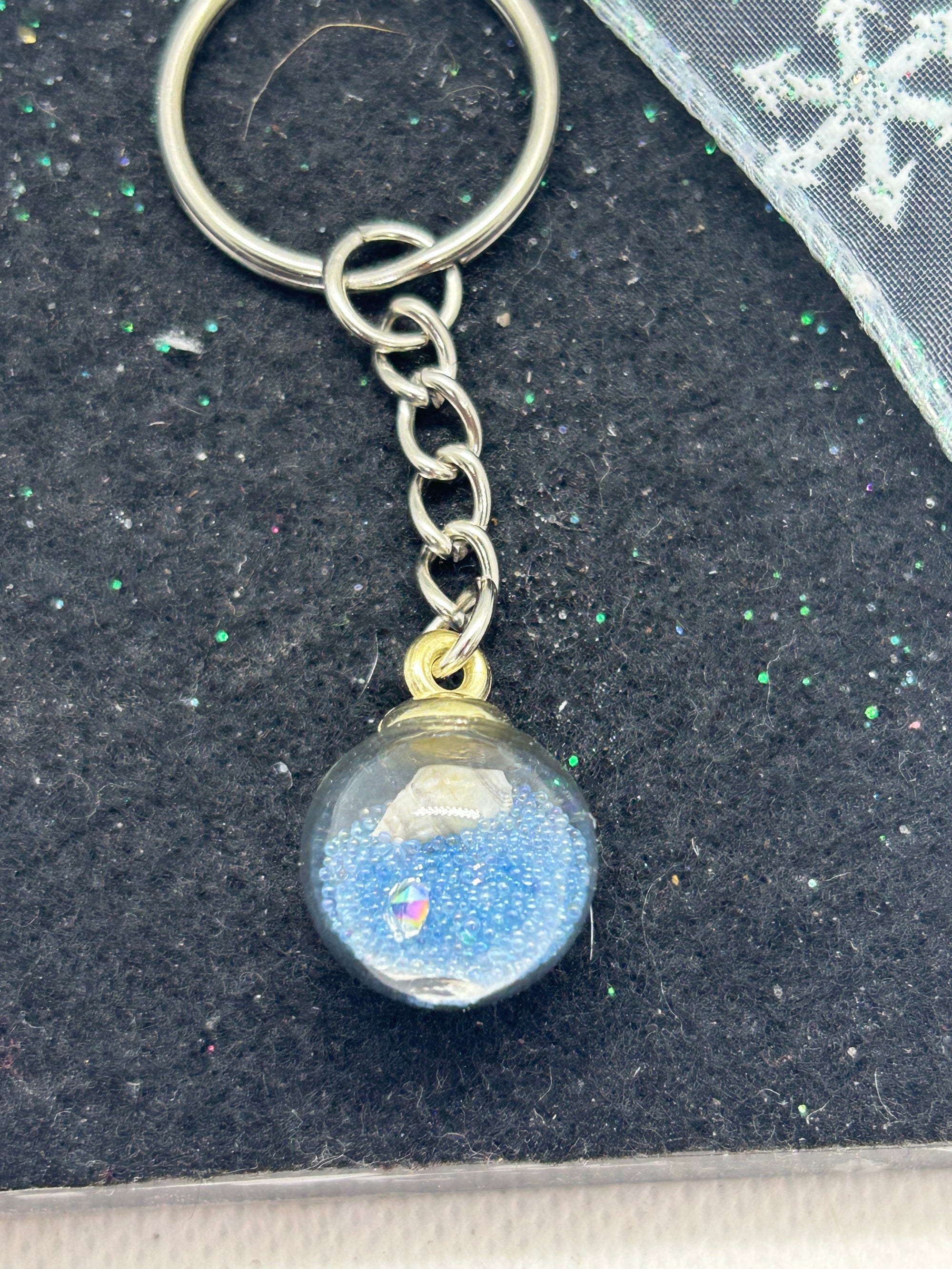 Light Blue Globe Keychain