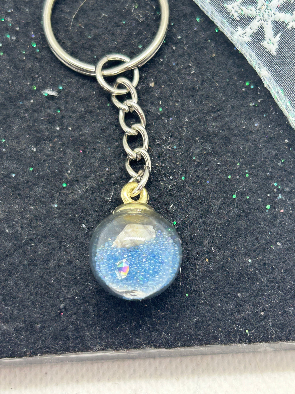 Light Blue Globe Keychain