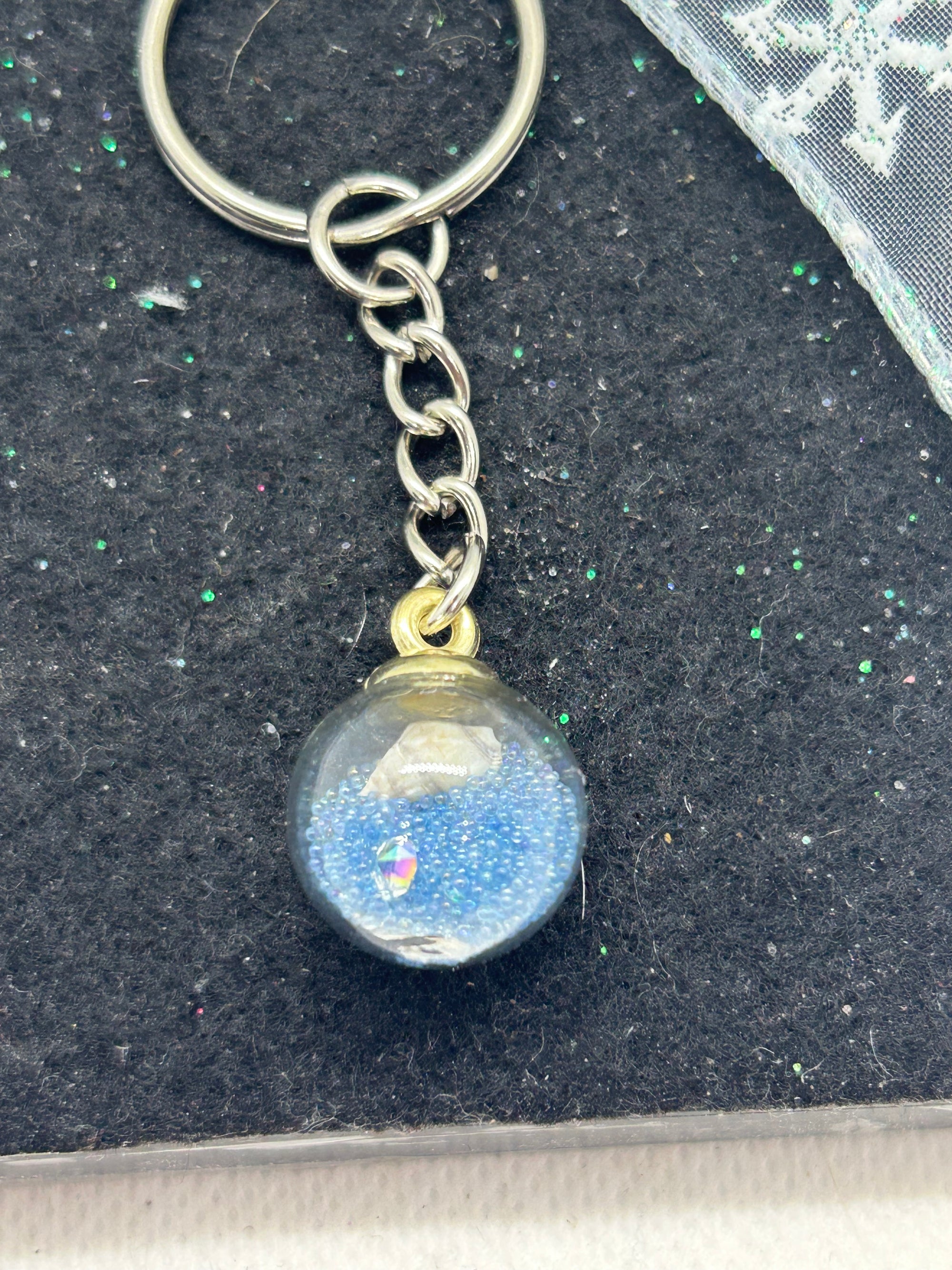 Light Blue Globe Keychain