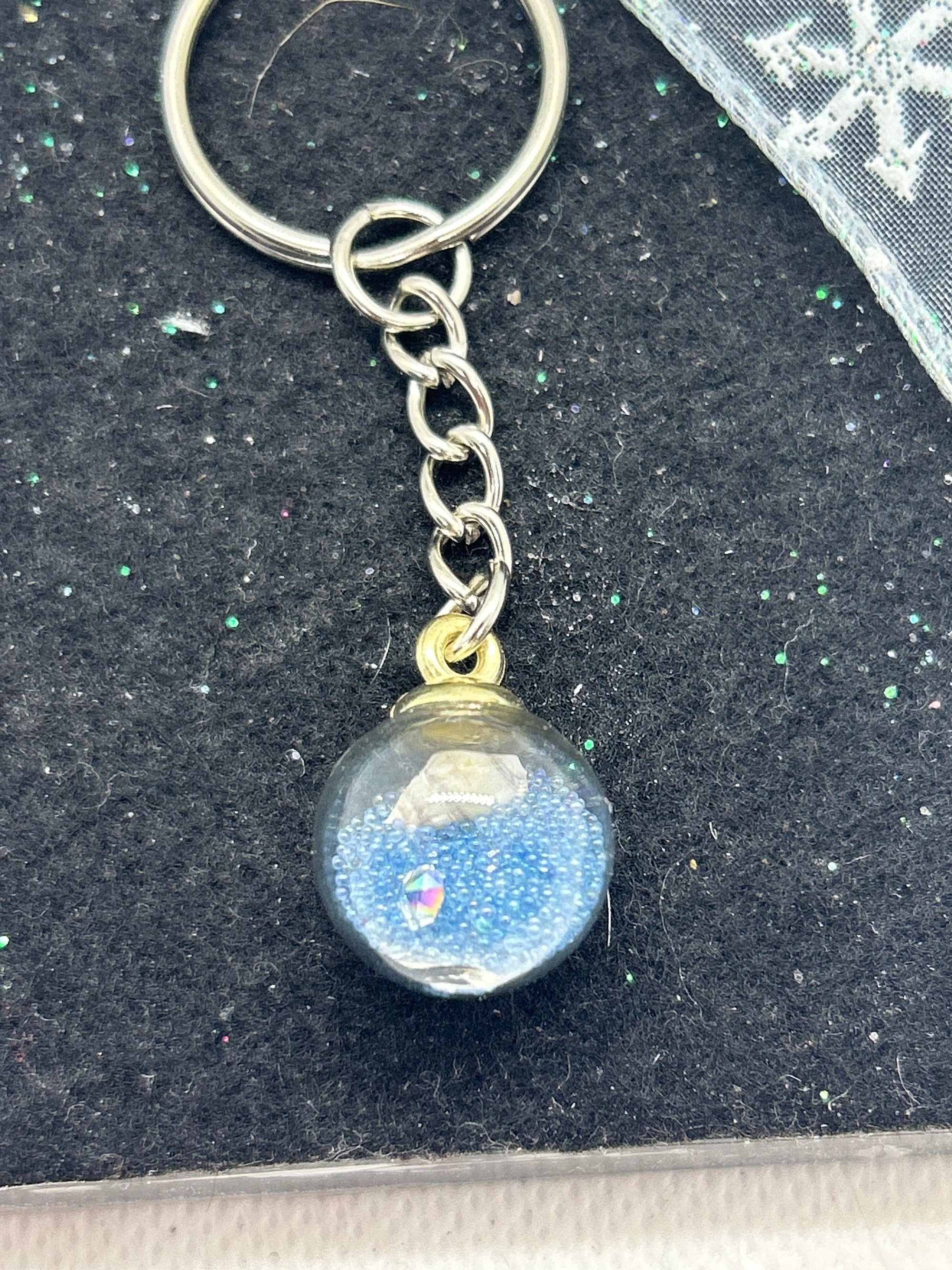 Light Blue Globe Keychain