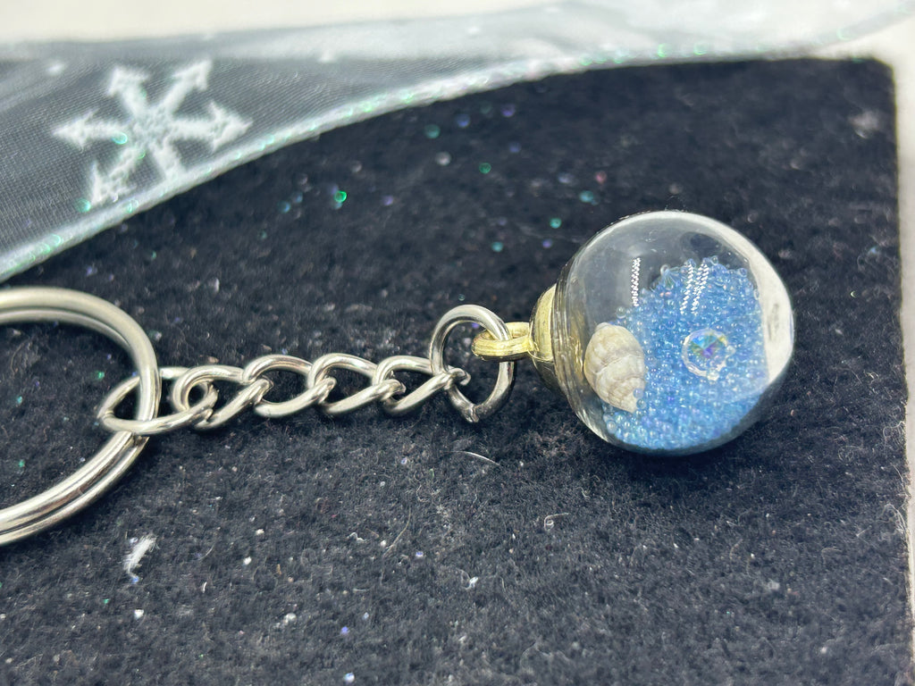 Light Blue Globe Keychain