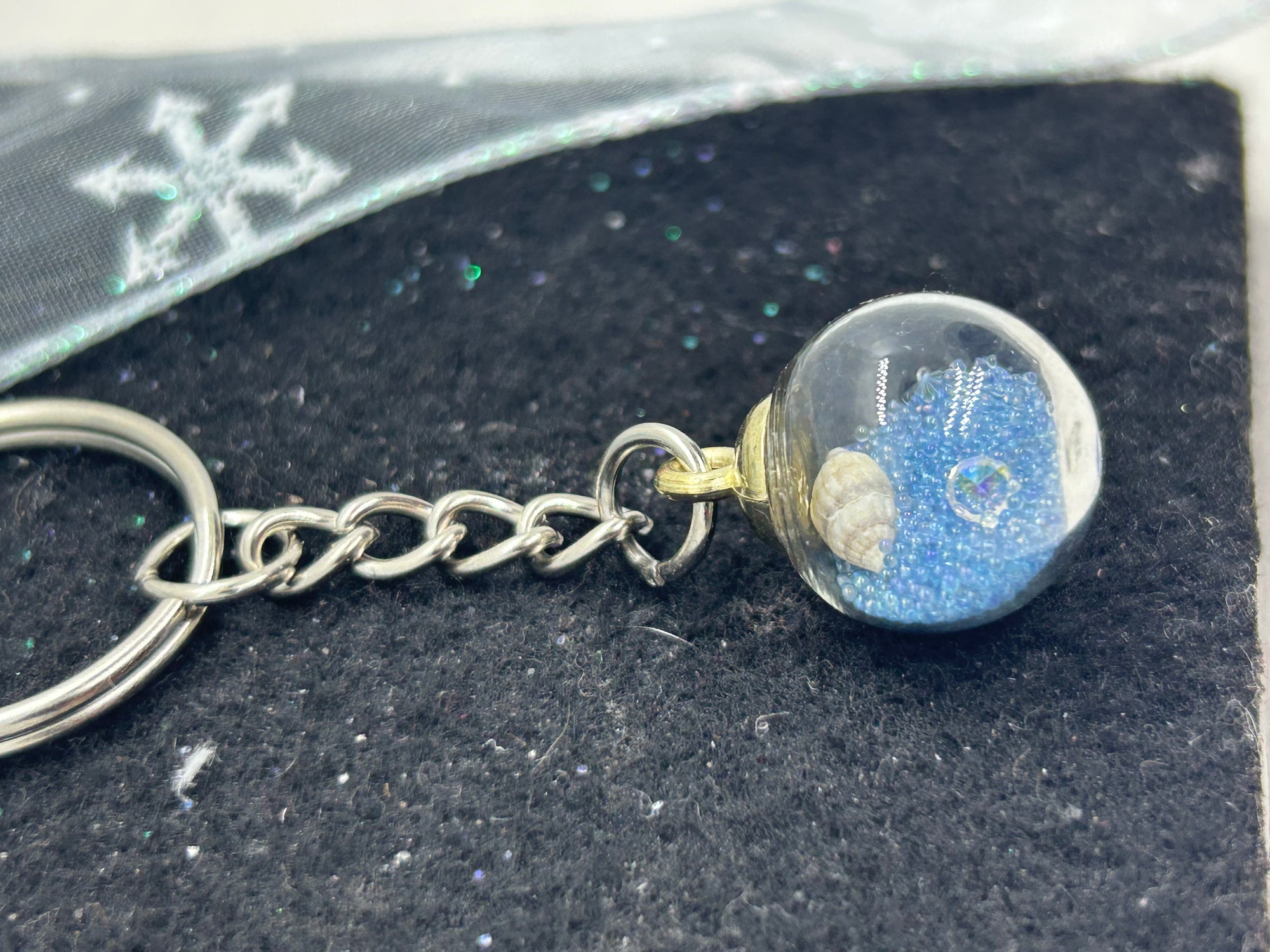 Light Blue Globe Keychain