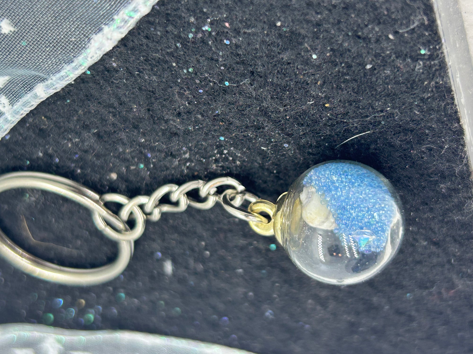 Light Blue Globe Keychain