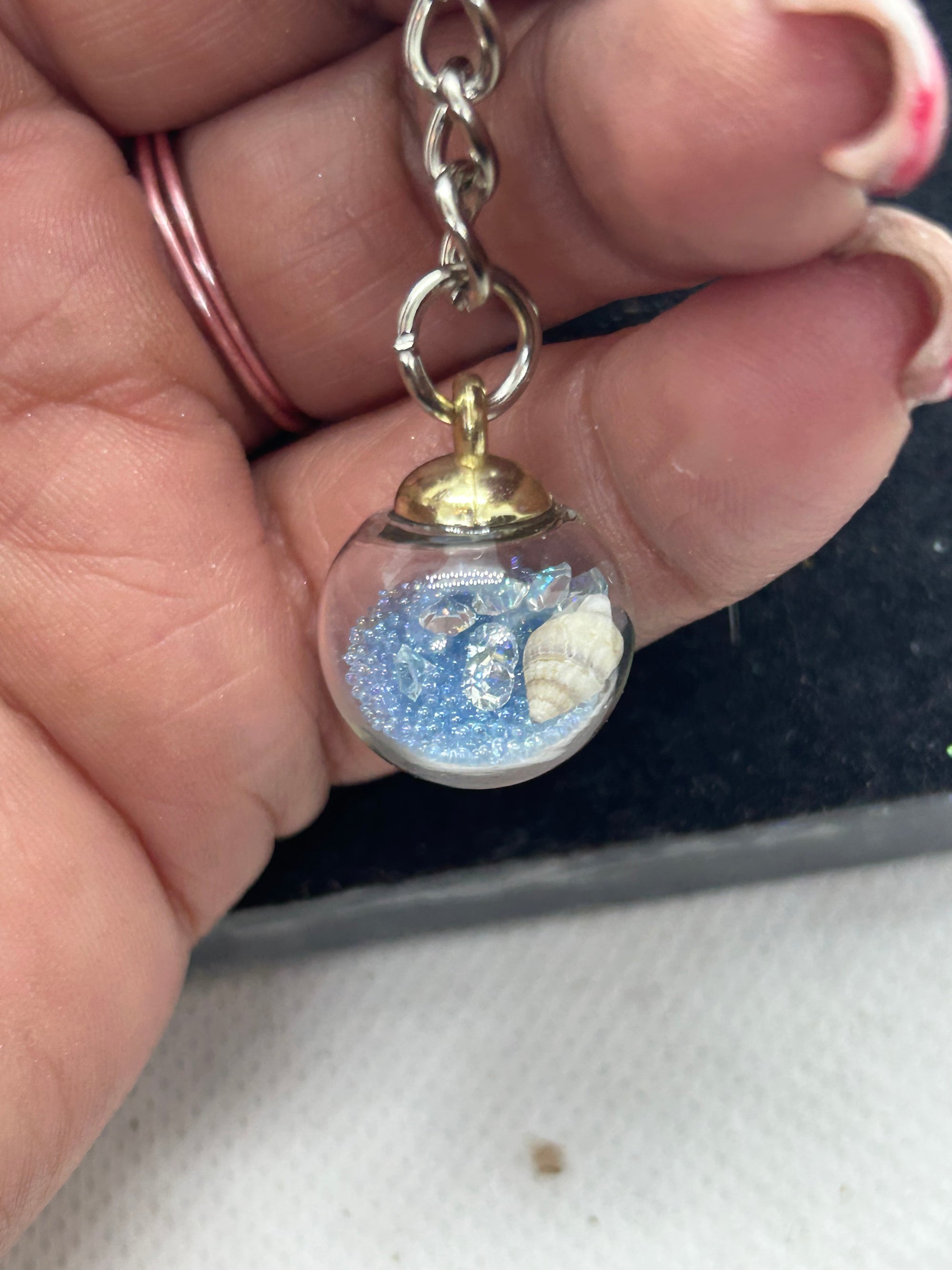 Light Blue Globe Keychain
