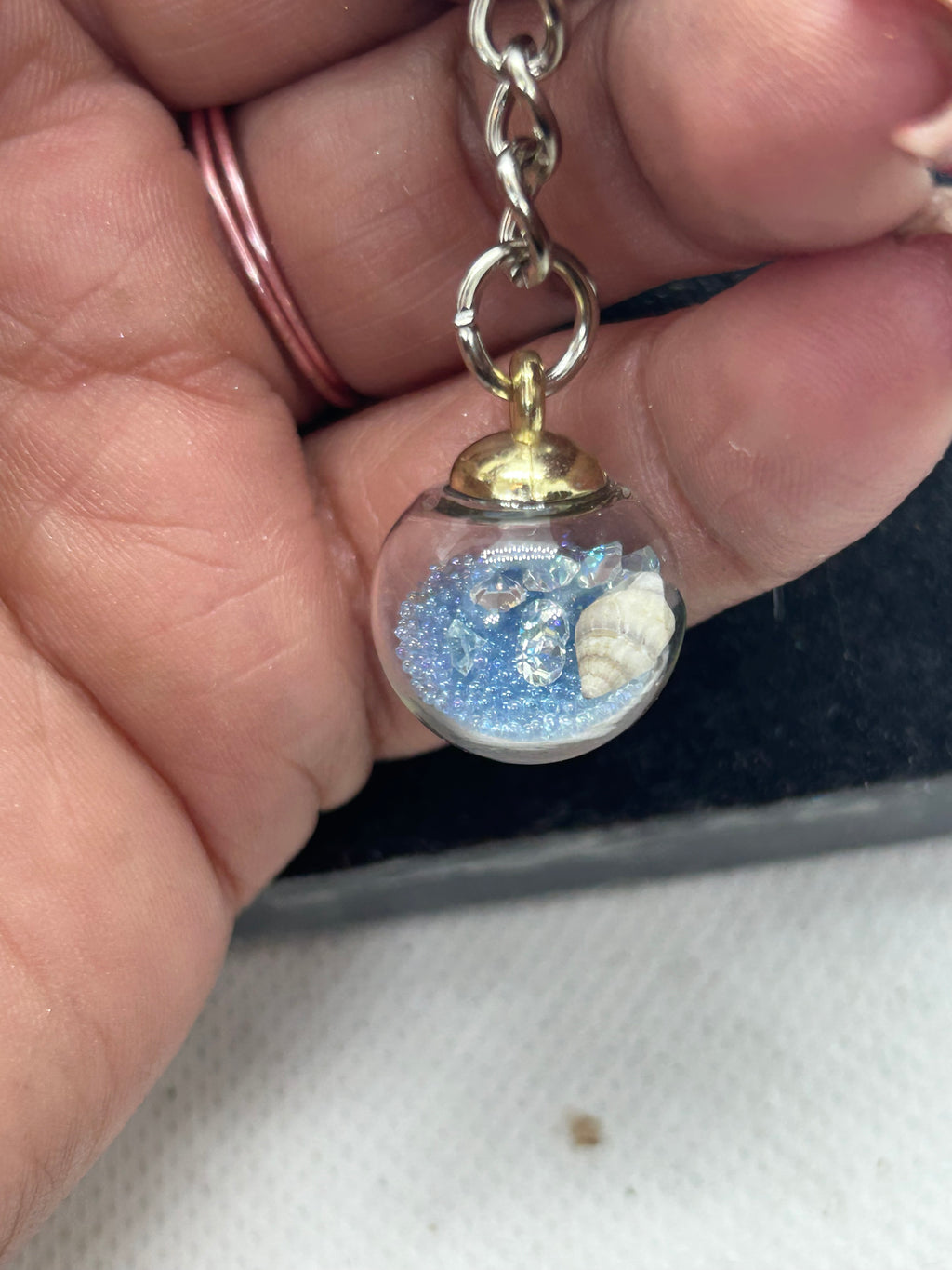 Light Blue Globe Keychain