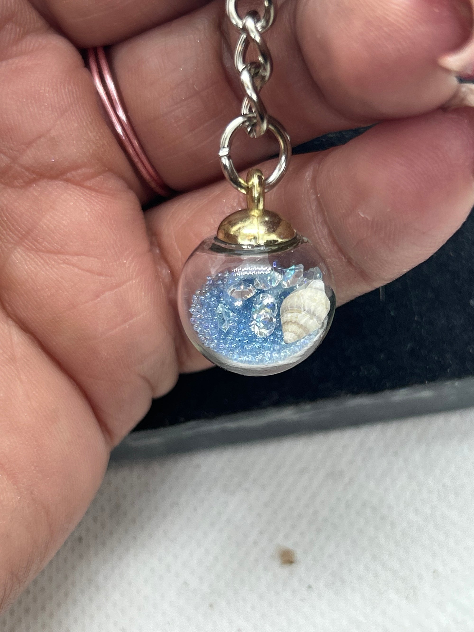 Light Blue Globe Keychain