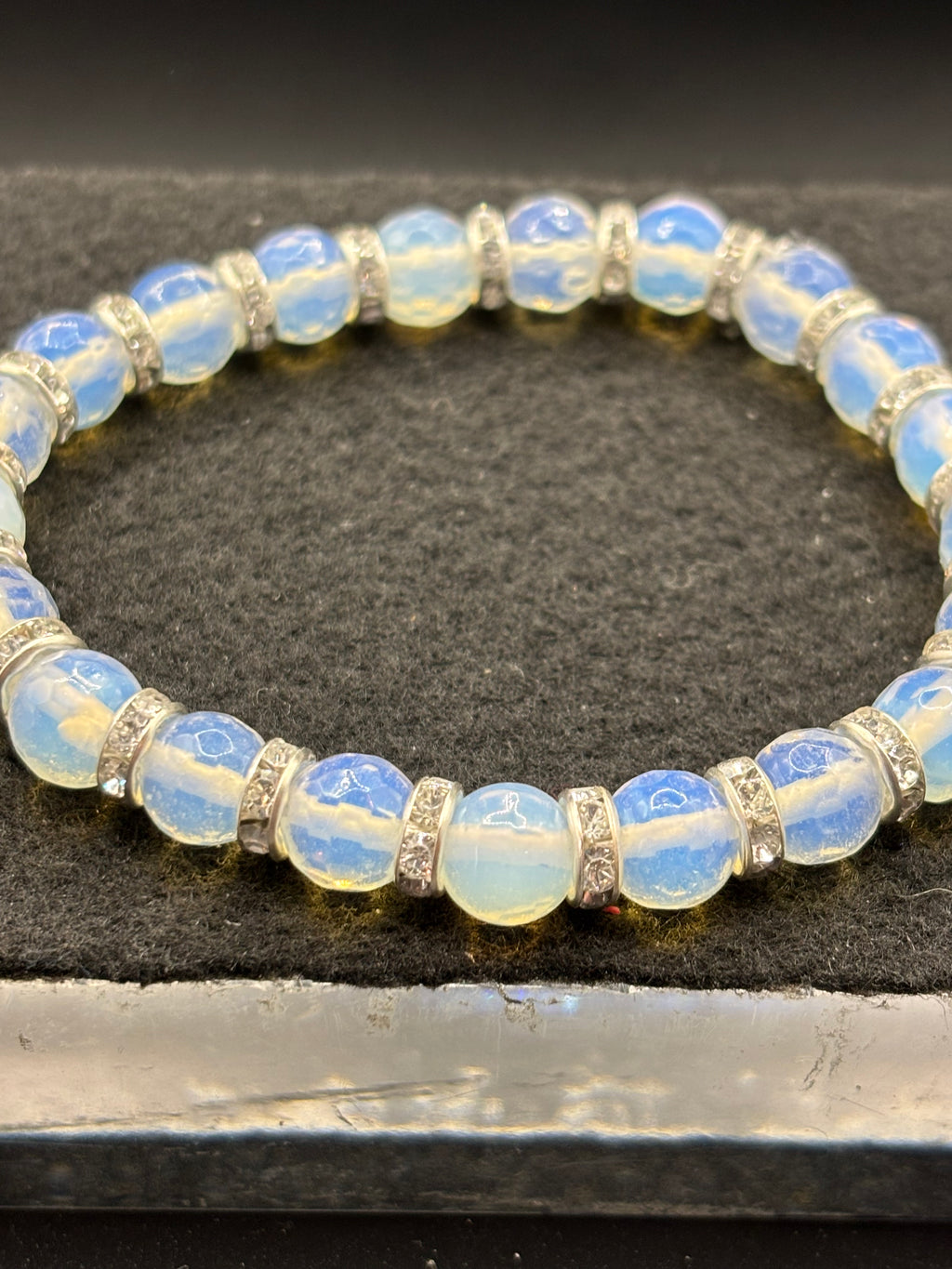 White Crystal Beaded Bracelet