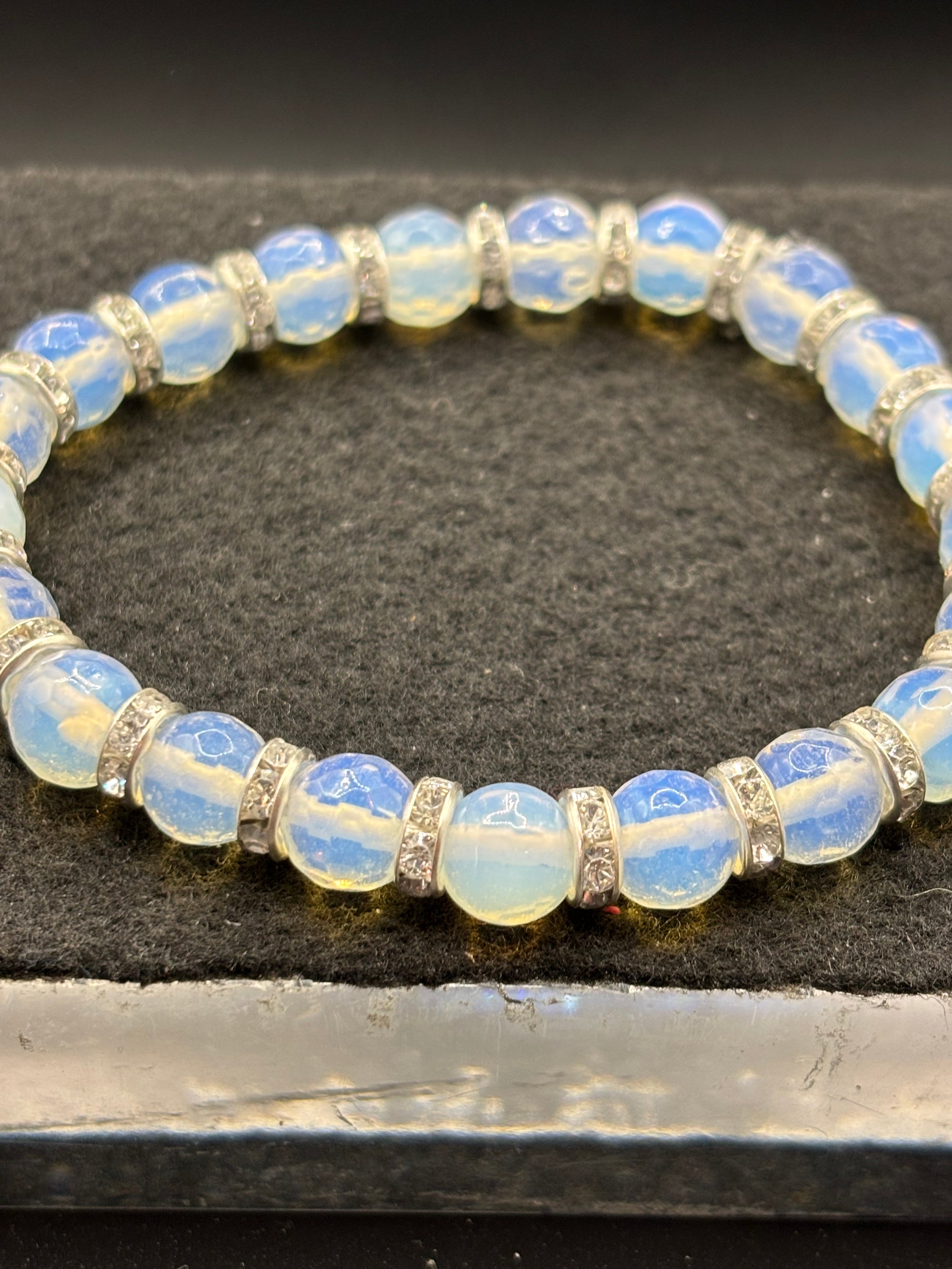 White Crystal Beaded Bracelet