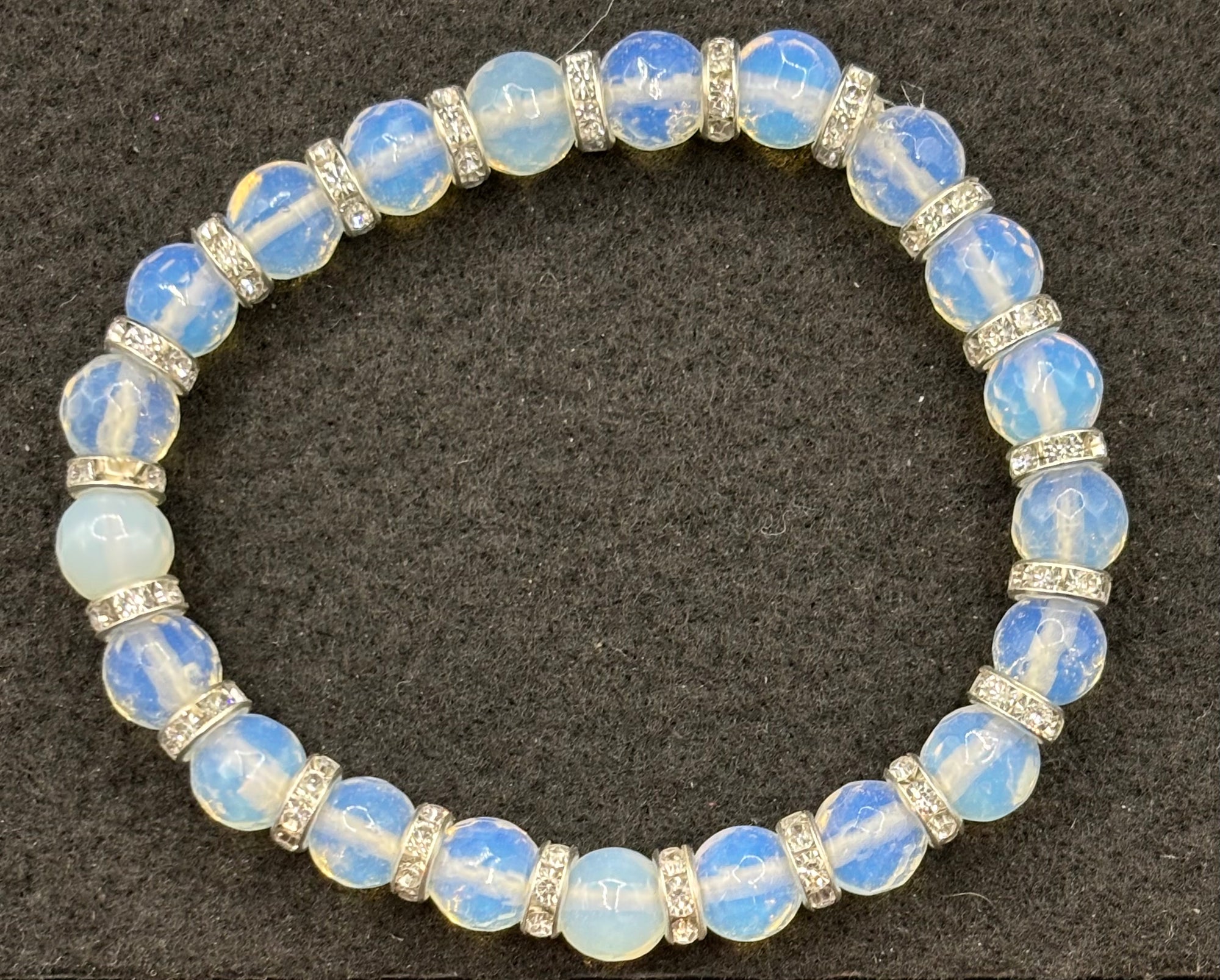 White Crystal Beaded Bracelet