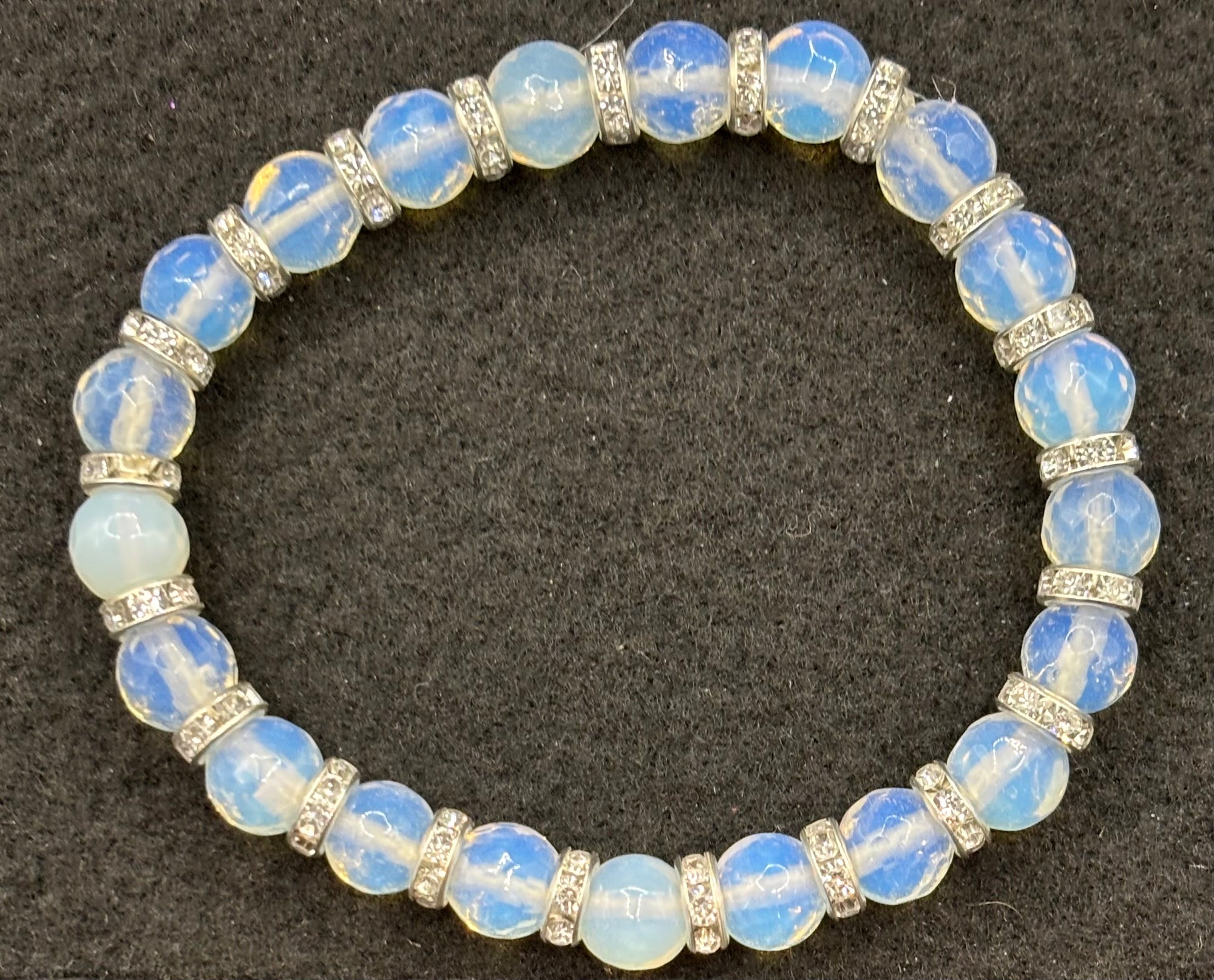 White Crystal Beaded Bracelet