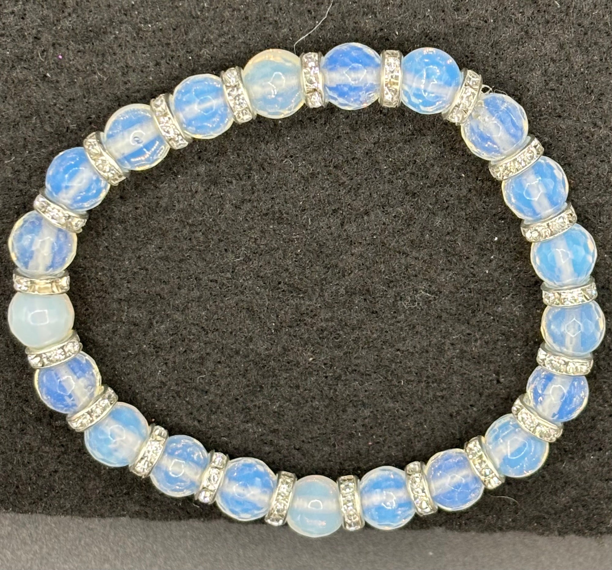 White Crystal Beaded Bracelet