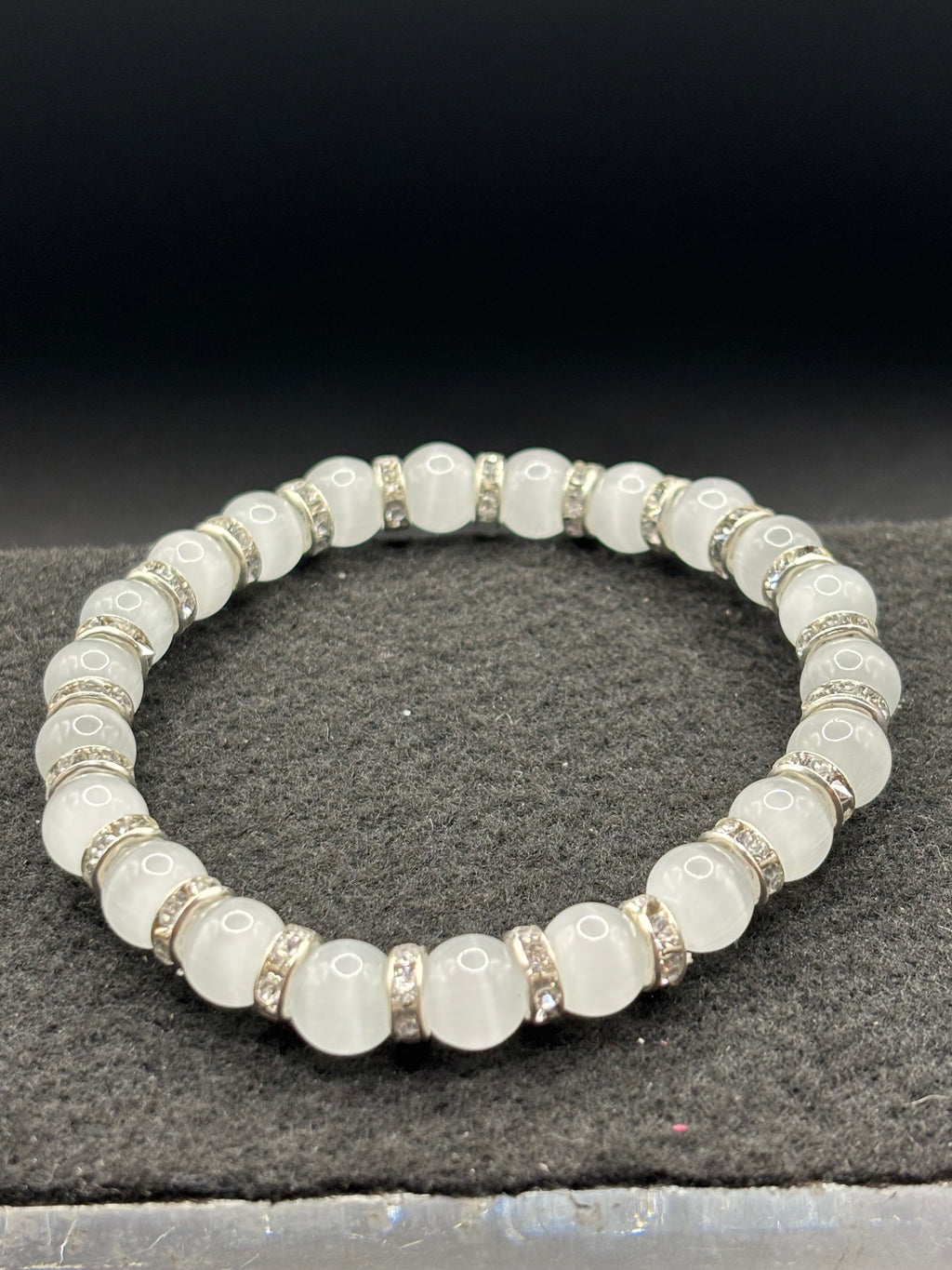 White Cat Eye Beaded Bracelet