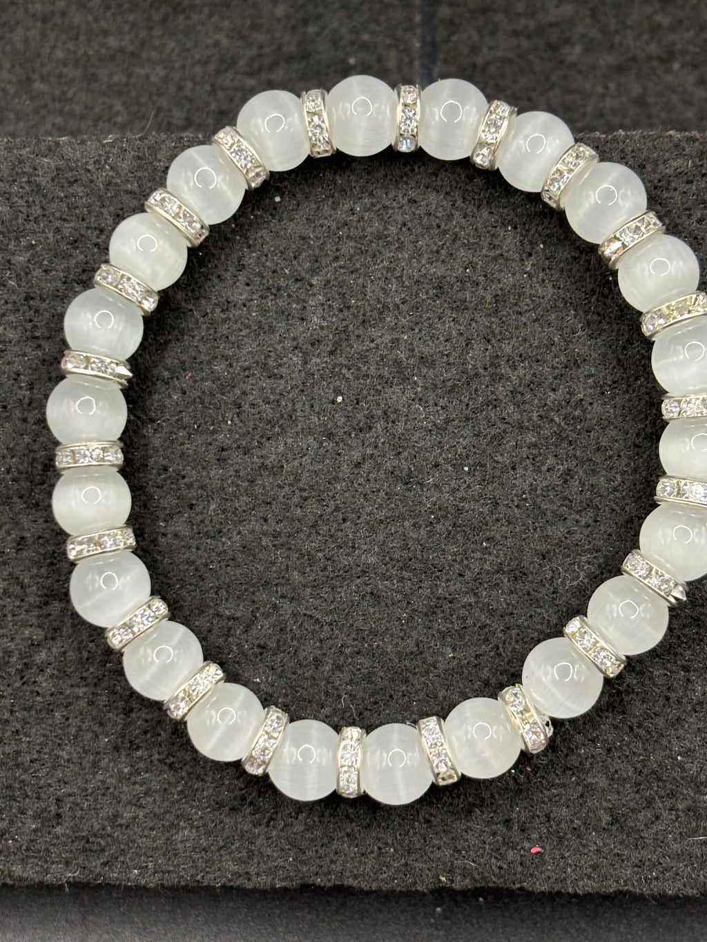 White Cat Eye Beaded Bracelet